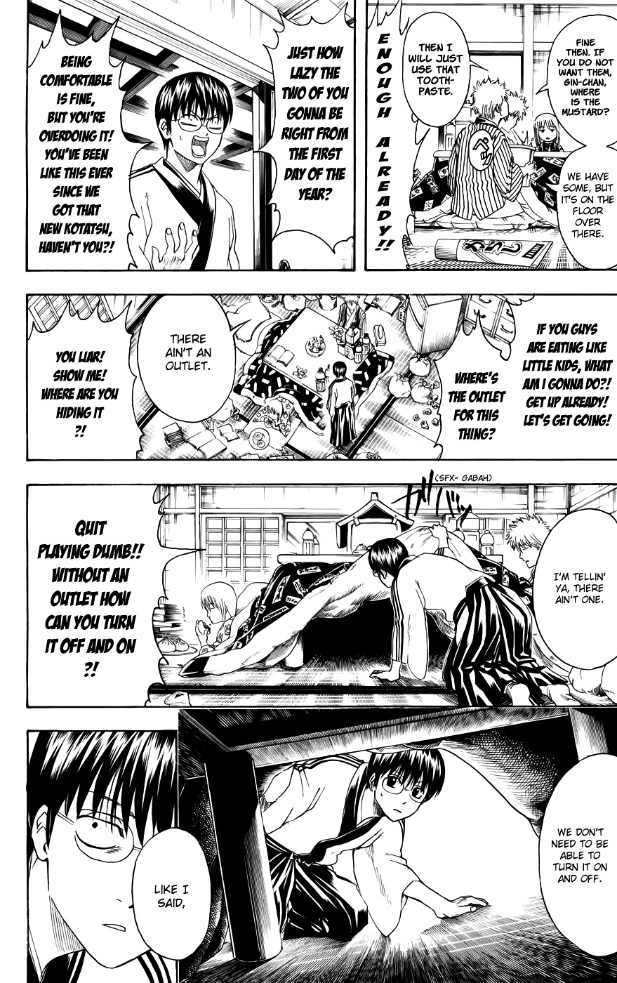 Gintama Chapter 383 page 4 - Chapter 383: When You're Sleeping Under a Kotatsu, Be Careful You Don't Cook Your ...tama
