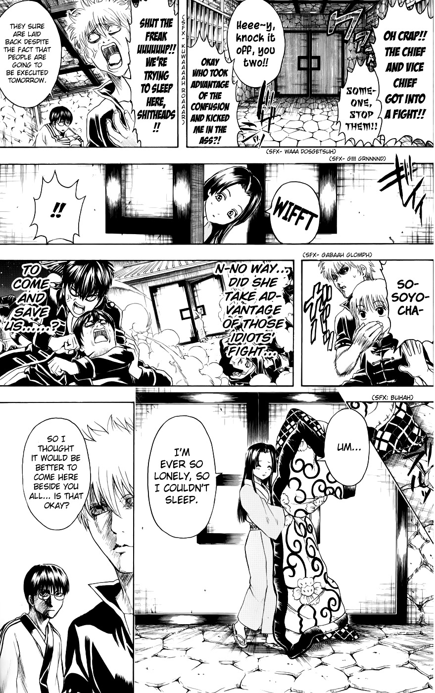 Gintama Chapter 389.2 page 11 - Chapter 389 (v2) : Sleepovers are Where You Get Pranked by the Guys That Go to Sleep Fi...