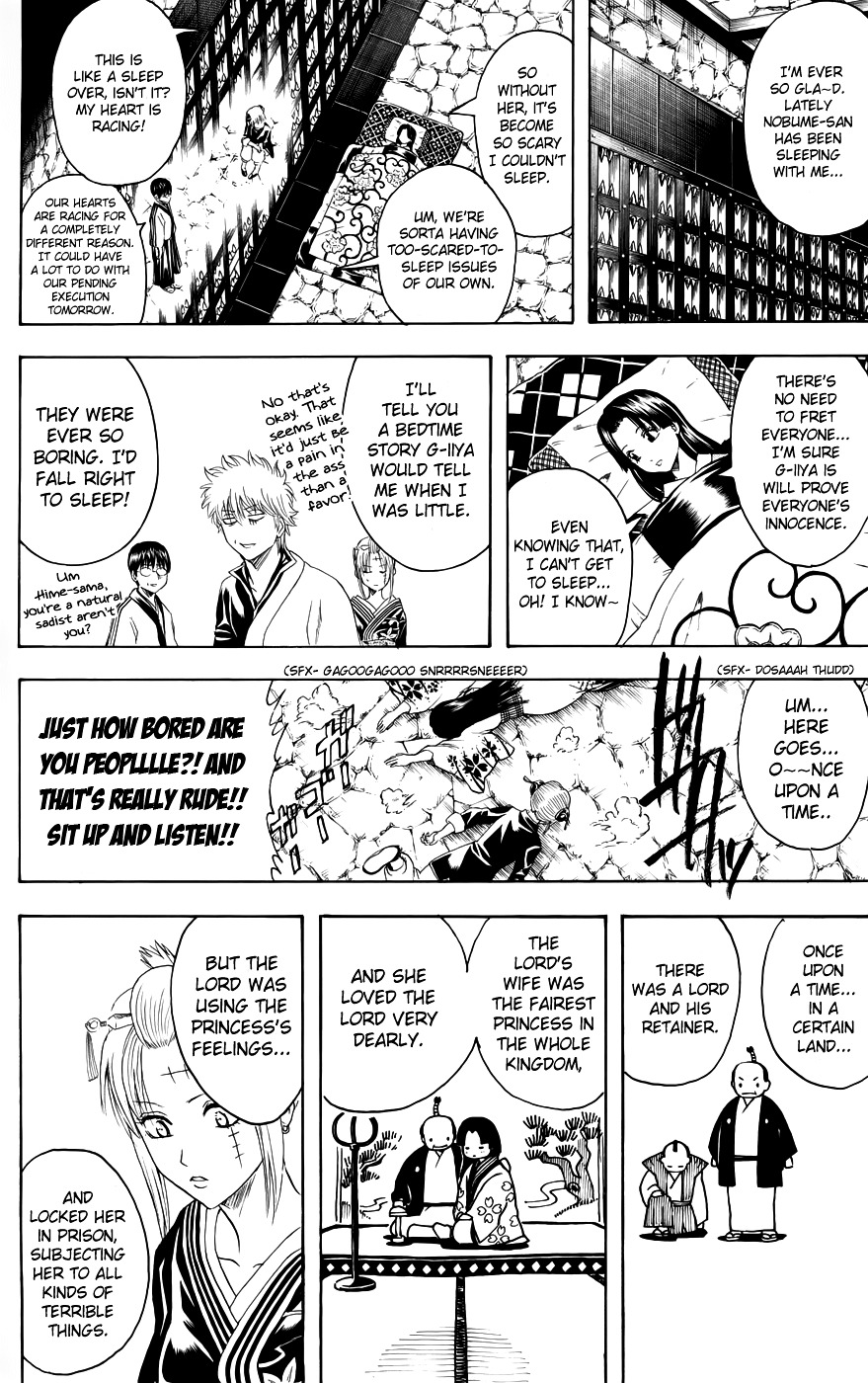 Gintama Chapter 389.2 page 12 - Chapter 389 (v2) : Sleepovers are Where You Get Pranked by the Guys That Go to Sleep Fi...