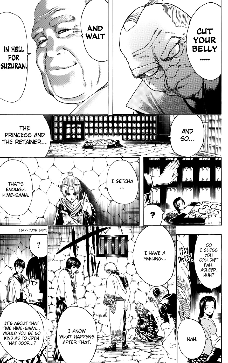 Gintama Chapter 389.2 page 17 - Chapter 389 (v2) : Sleepovers are Where You Get Pranked by the Guys That Go to Sleep Fi...