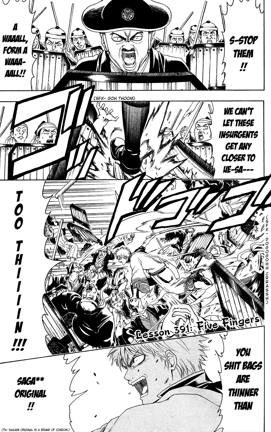 Gintama Chapter 391 page 1 - Chapter 391 : Five Fingers