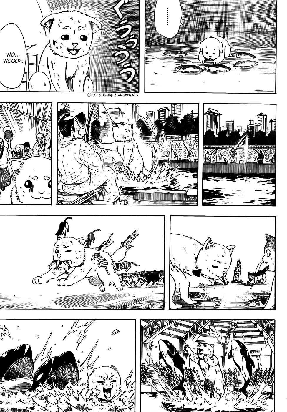 Gintama Chapter 402 page 11 - Chapter 402 : Dog Food Makes for a Surprisingly Good Snack to go with Alchohol