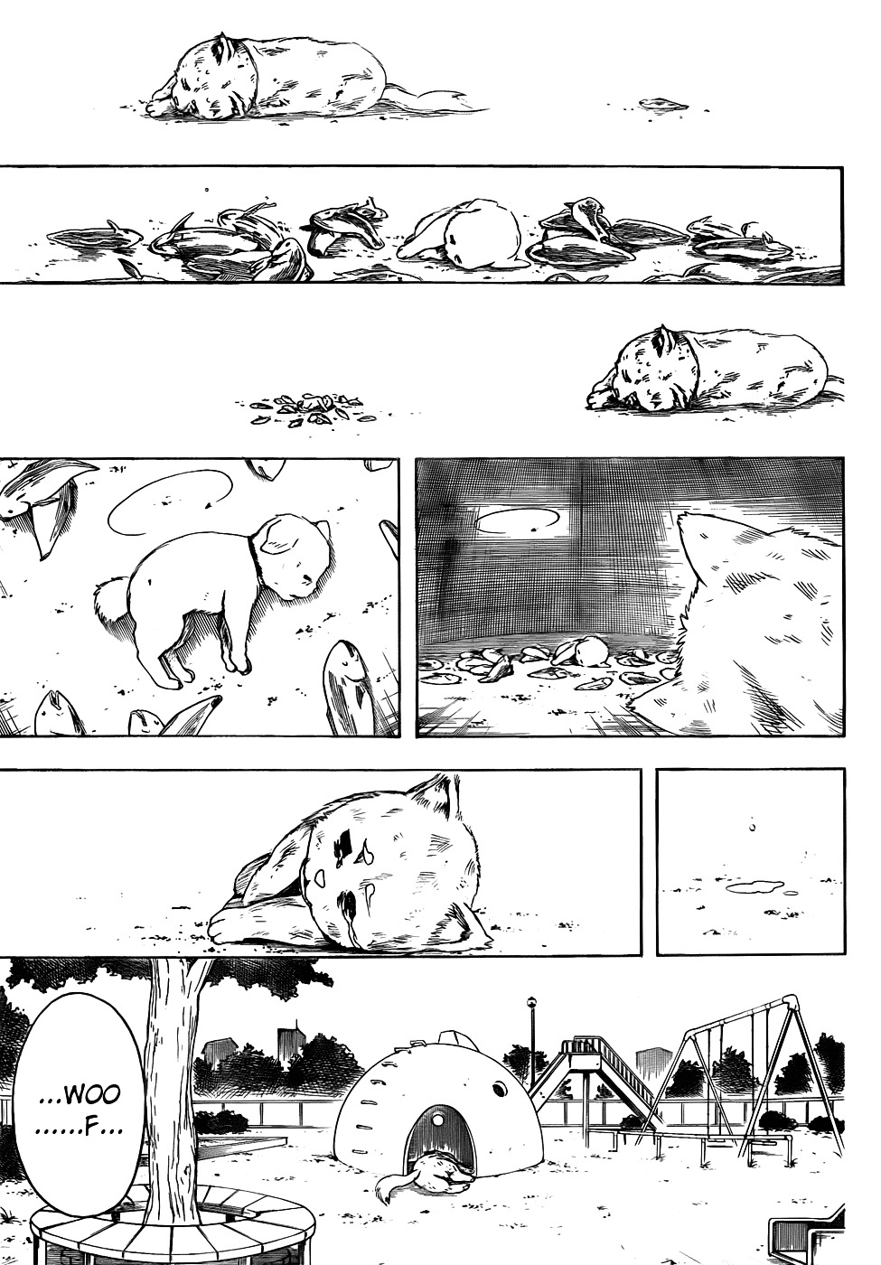 Gintama Chapter 402 page 13 - Chapter 402 : Dog Food Makes for a Surprisingly Good Snack to go with Alchohol
