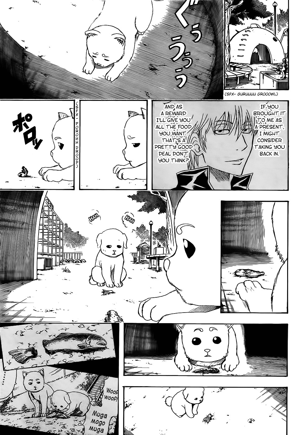 Gintama Chapter 402 page 7 - Chapter 402 : Dog Food Makes for a Surprisingly Good Snack to go with Alchohol