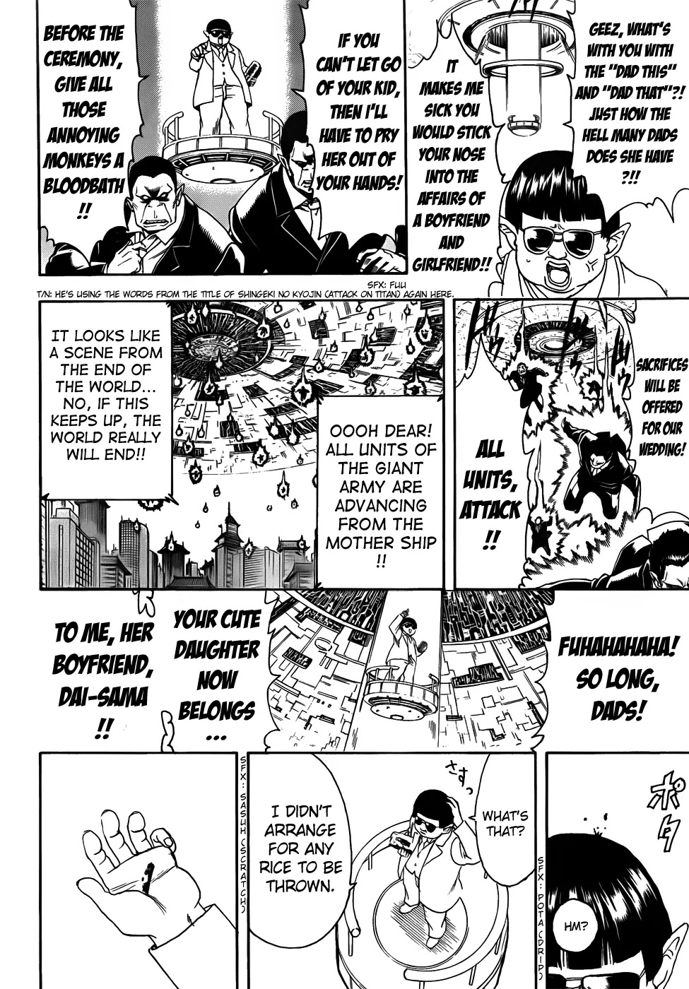 Gintama Chapter 422 page 12 - Chapter 422 : Bald Dad, Gray Haired Dad, and Four-Eyed Dad