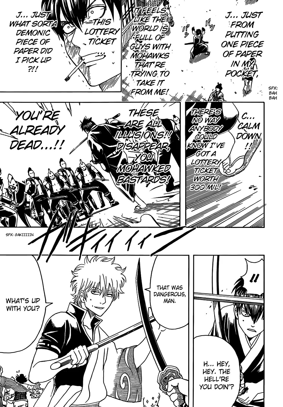 Gintama Chapter 450 page 11 - Chapter 450 : Human Life Lasts Only 50 Years, Contrast Human Life with Life of Geten, it is but a Very Dream and Lottery