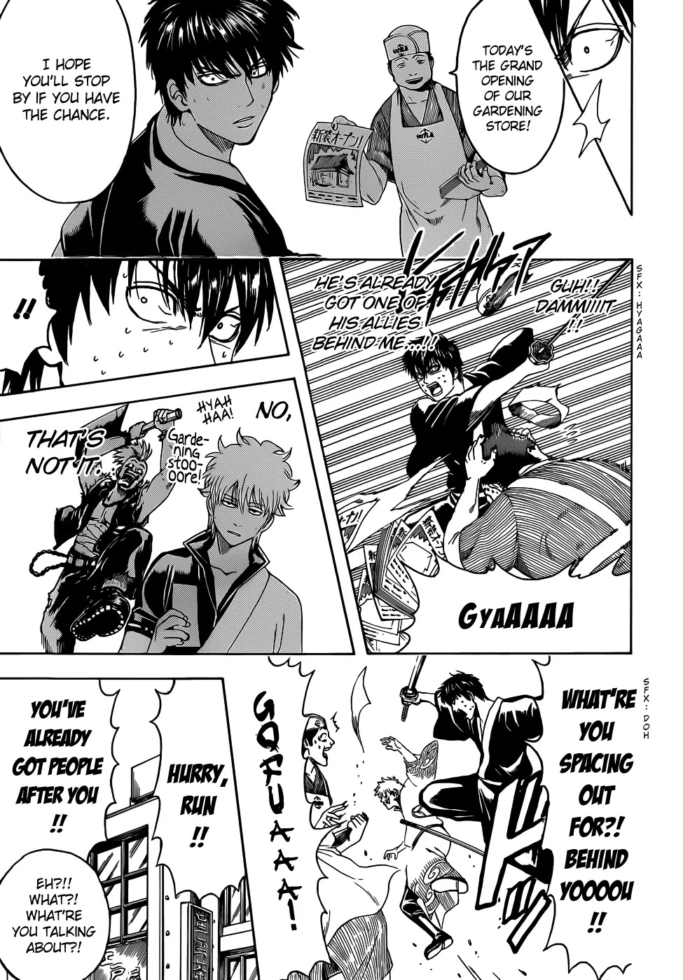 Gintama Chapter 450 page 15 - Chapter 450 : Human Life Lasts Only 50 Years, Contrast Human Life with Life of Geten, it is but a Very Dream and Lottery