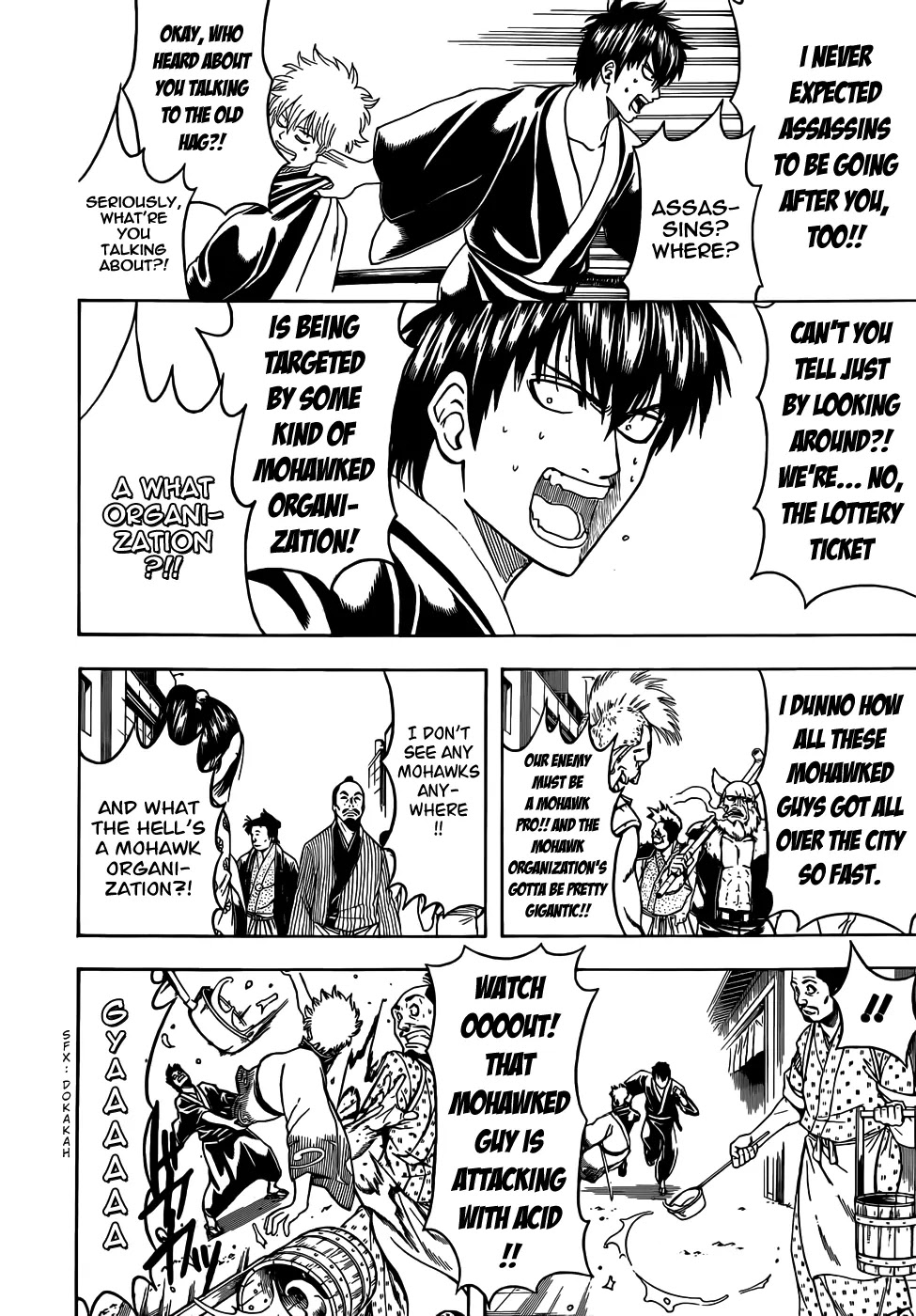 Gintama Chapter 450 page 16 - Chapter 450 : Human Life Lasts Only 50 Years, Contrast Human Life with Life of Geten, it is but a Very Dream and Lottery