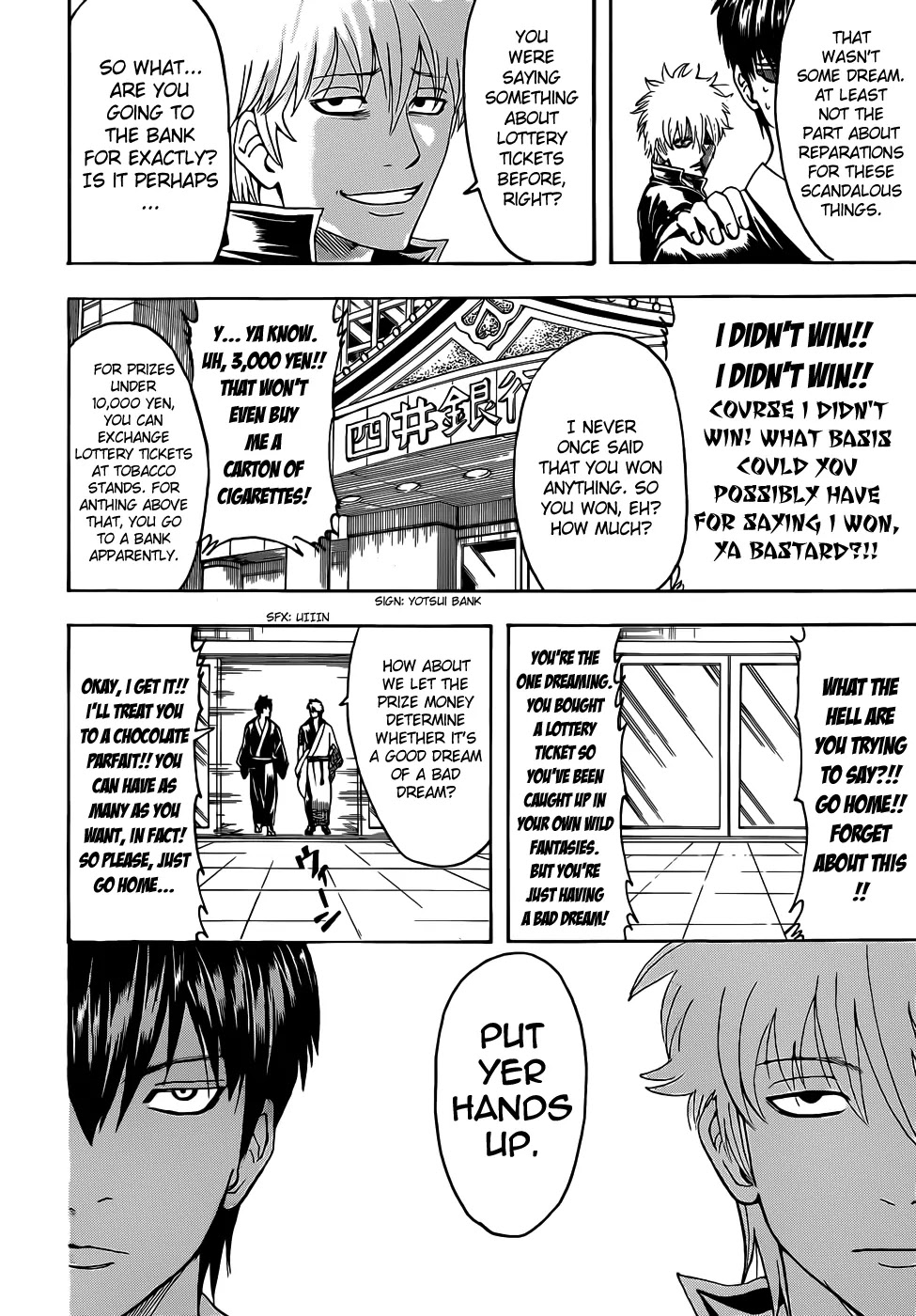 Gintama Chapter 450 page 18 - Chapter 450 : Human Life Lasts Only 50 Years, Contrast Human Life with Life of Geten, it is but a Very Dream and Lottery