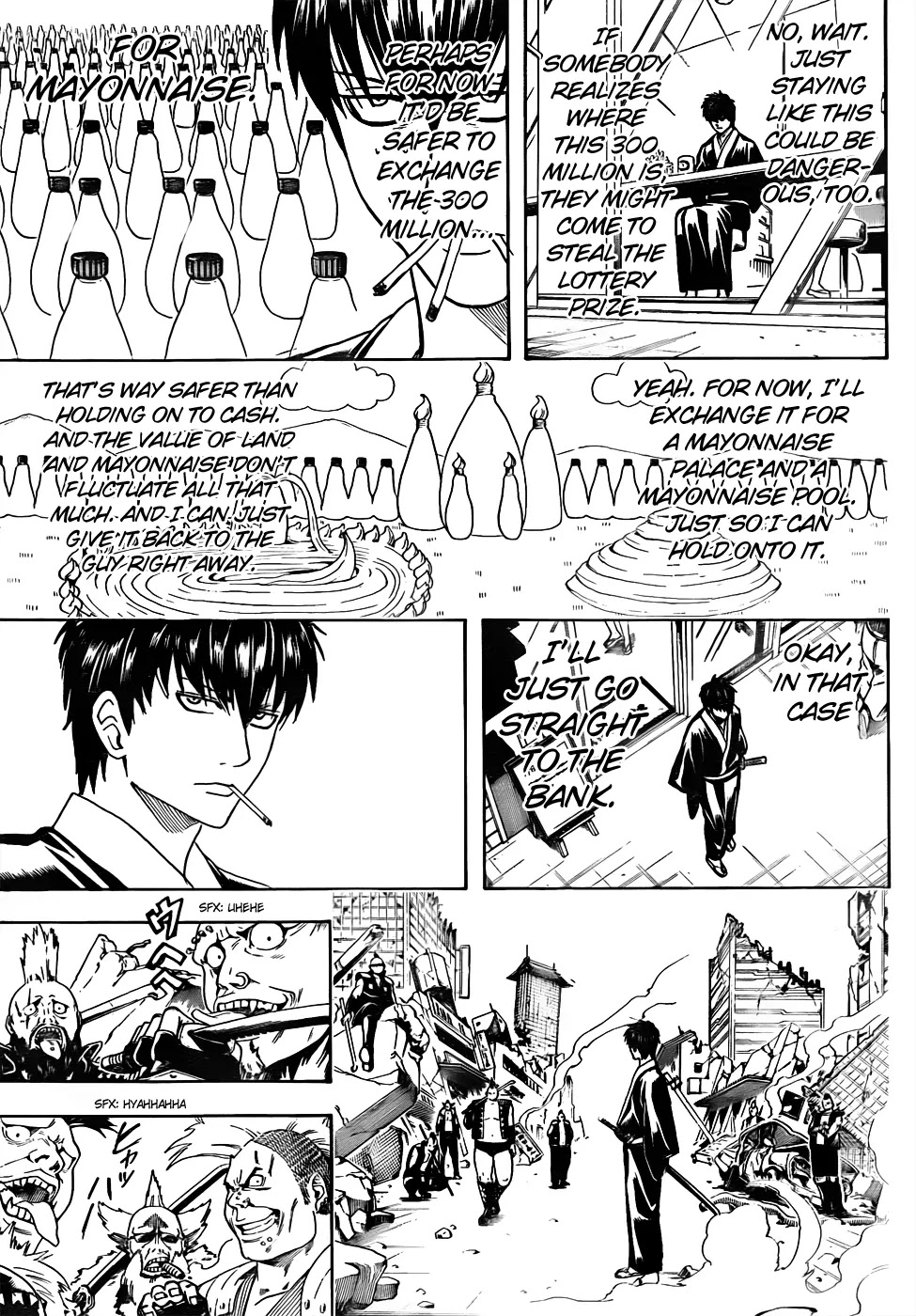 Gintama Chapter 450 page 9 - Chapter 450 : Human Life Lasts Only 50 Years, Contrast Human Life with Life of Geten, it is but a Very Dream and Lottery