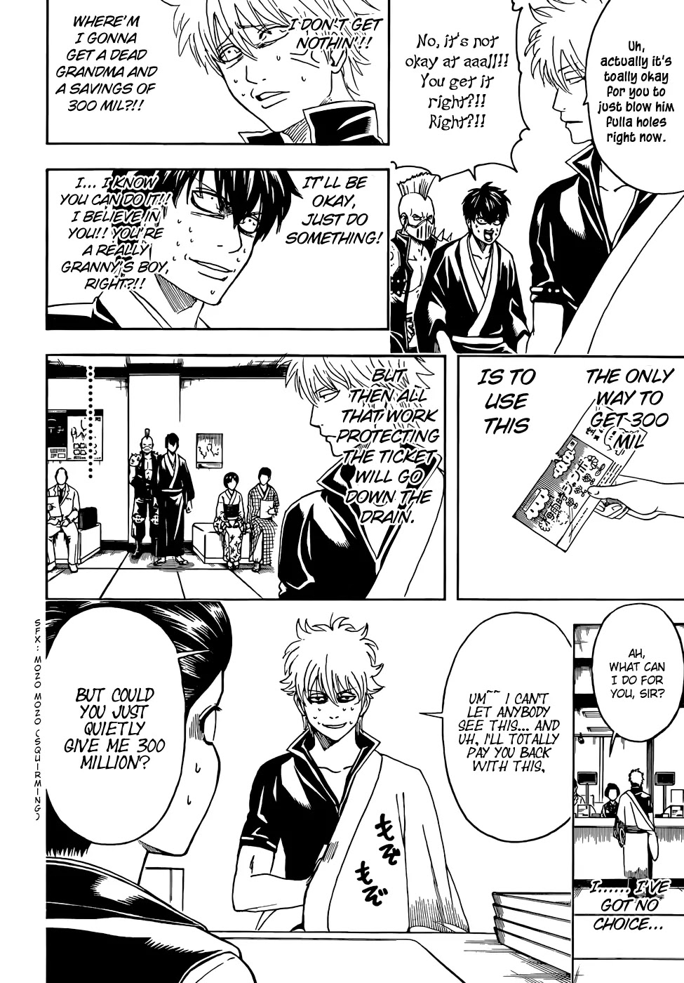 Gintama Chapter 451 page 12 - Chapter 451 : Human Life Lasts only 50 years, Contrast Human Life with Life of Geten , it is but A Very Dream and Mohawks