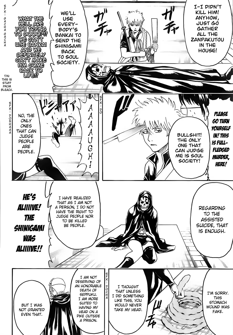 Gintama Chapter 463 page 10 - Chapter 463 : Characters that Show Up Wearing All White Will End Up Dead, Covered in Blood