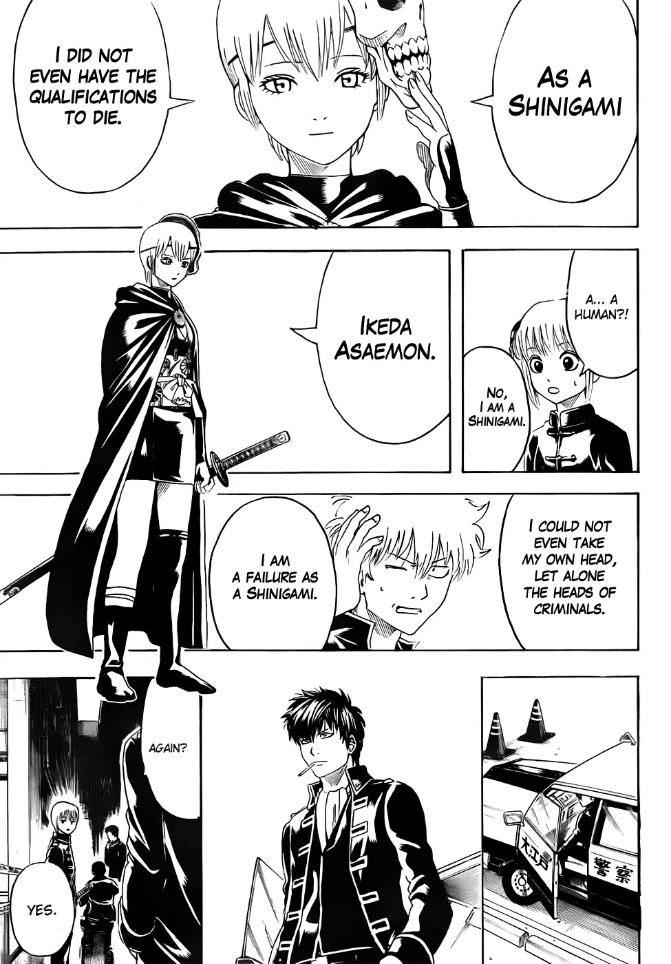 Gintama Chapter 463 page 11 - Chapter 463 : Characters that Show Up Wearing All White Will End Up Dead, Covered in Blood