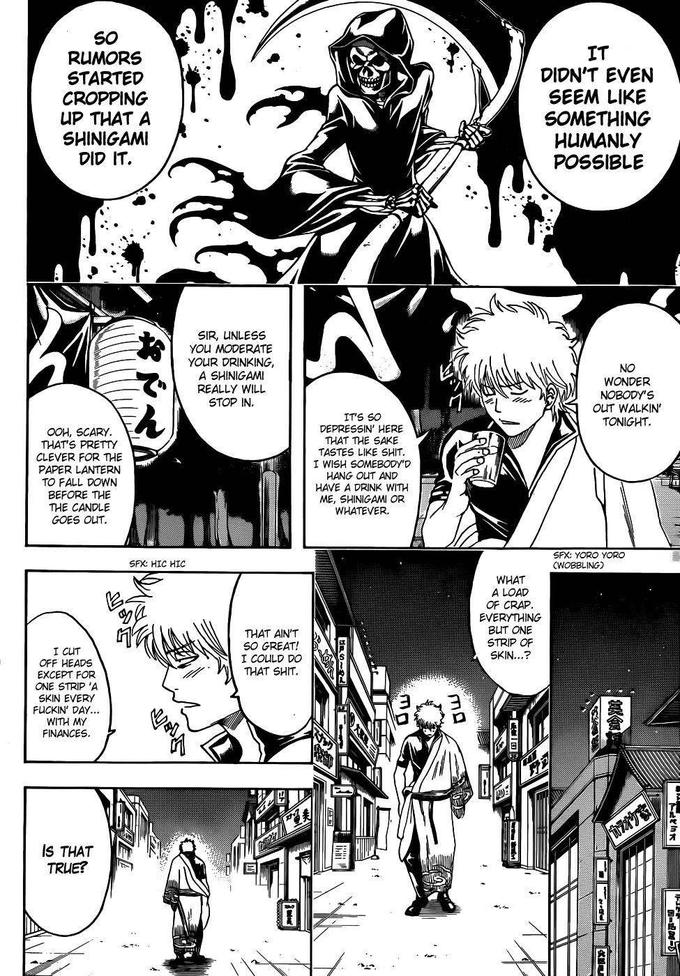 Gintama Chapter 463 page 2 - Chapter 463 : Characters that Show Up Wearing All White Will End Up Dead, Covered in Blood