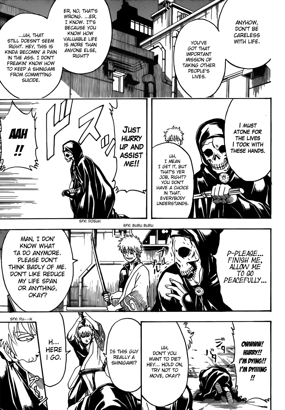 Gintama Chapter 463 page 5 - Chapter 463 : Characters that Show Up Wearing All White Will End Up Dead, Covered in Blood