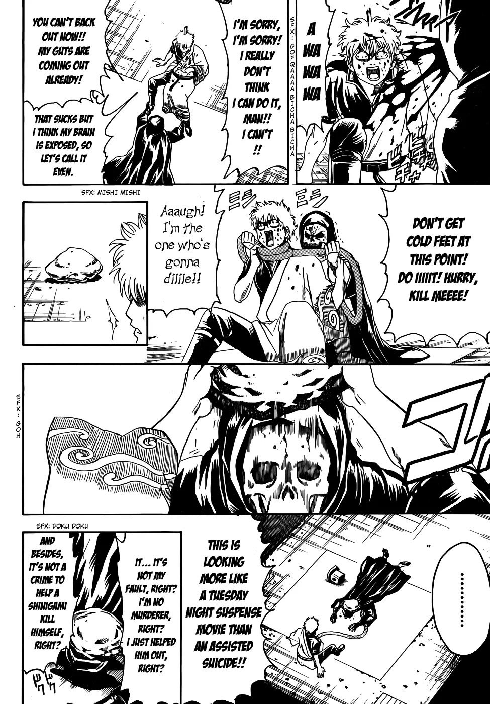Gintama Chapter 463 page 8 - Chapter 463 : Characters that Show Up Wearing All White Will End Up Dead, Covered in Blood