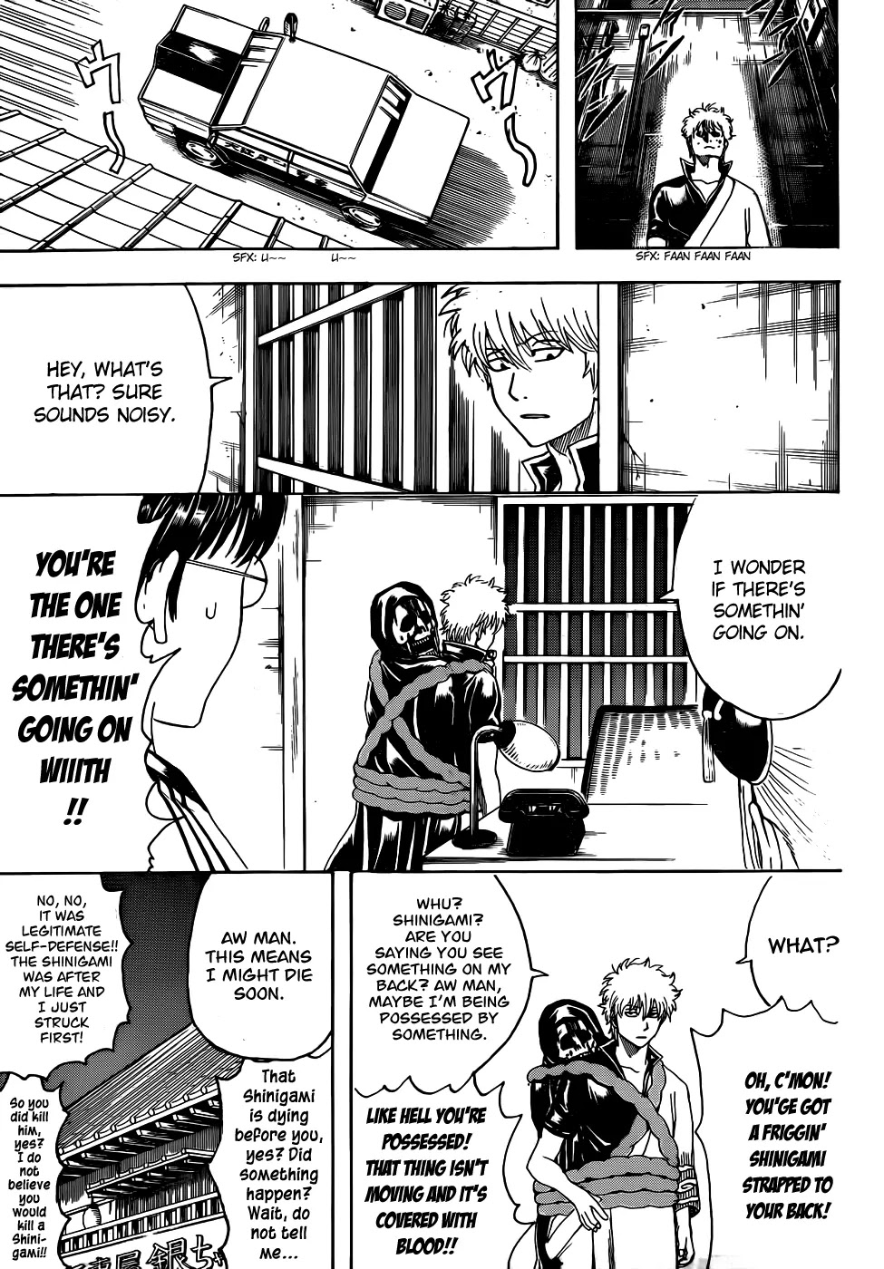 Gintama Chapter 463 page 9 - Chapter 463 : Characters that Show Up Wearing All White Will End Up Dead, Covered in Blood