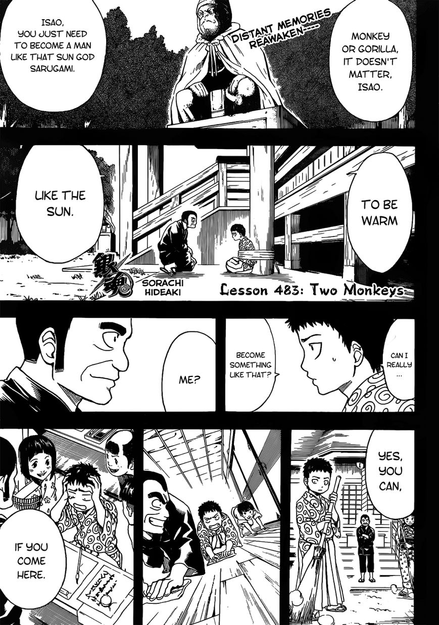 Gintama Chapter 483 page 1 - Chapter 483 : Two Monkeys
