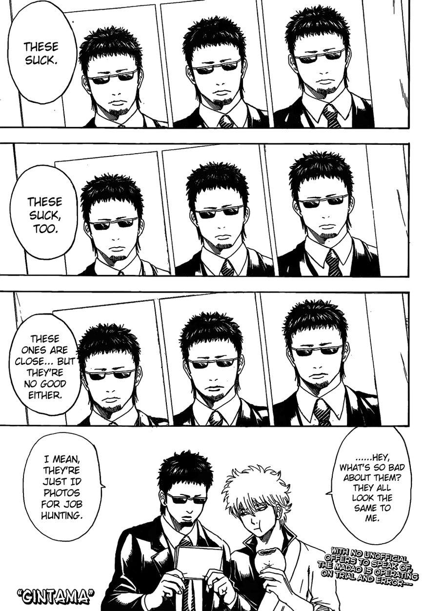 Gintama Chapter 487 page 1 - Chapter 487 : An ID Photo is Proof of the Harshness of Reality