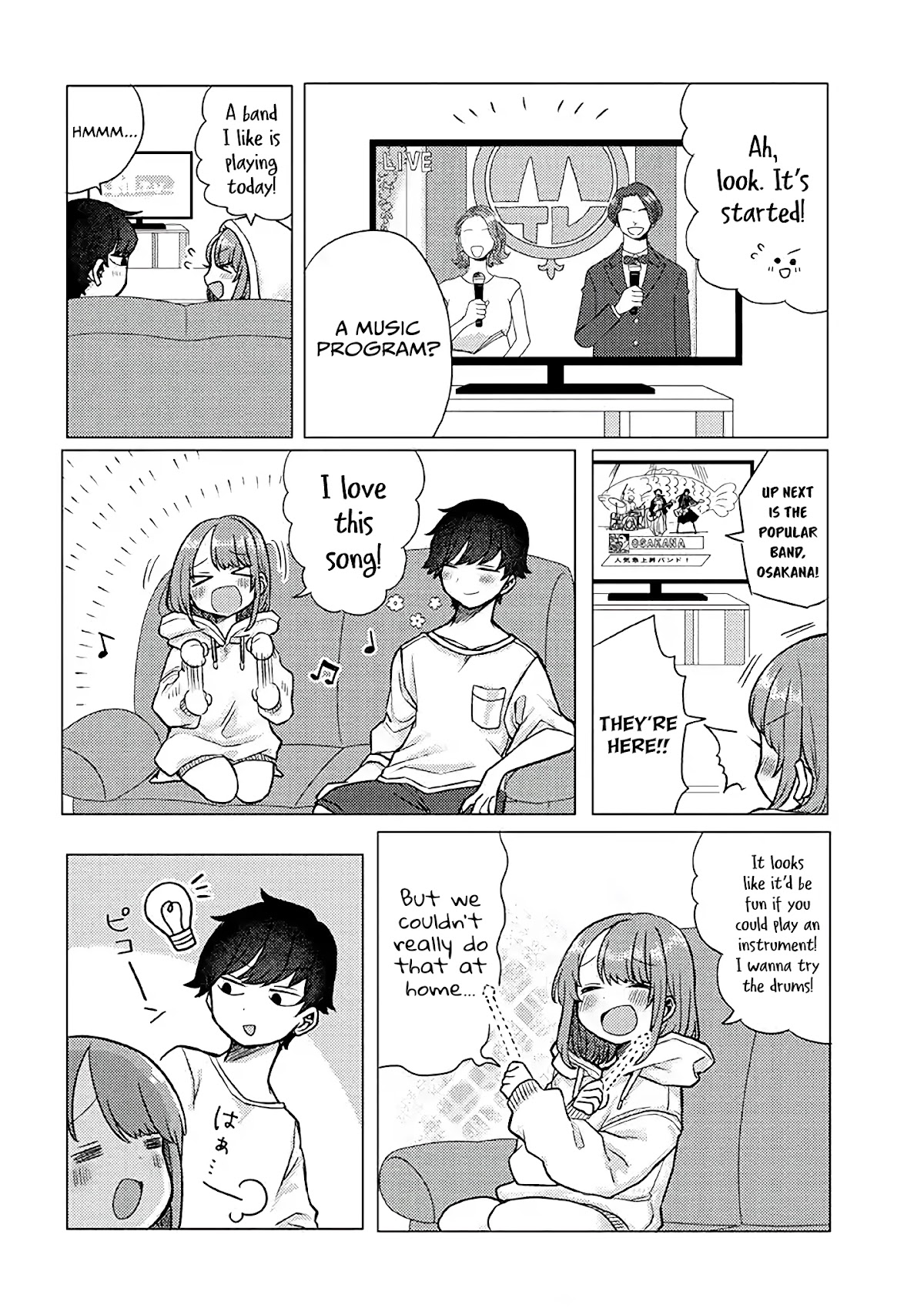 Girlfriend Who Absolutely Doesn’t Want to Take a Bath VS Boyfriend Who Absolutely Wants Her to Take a Bath Chapter 22 page 2 - Chapter 22: Drums