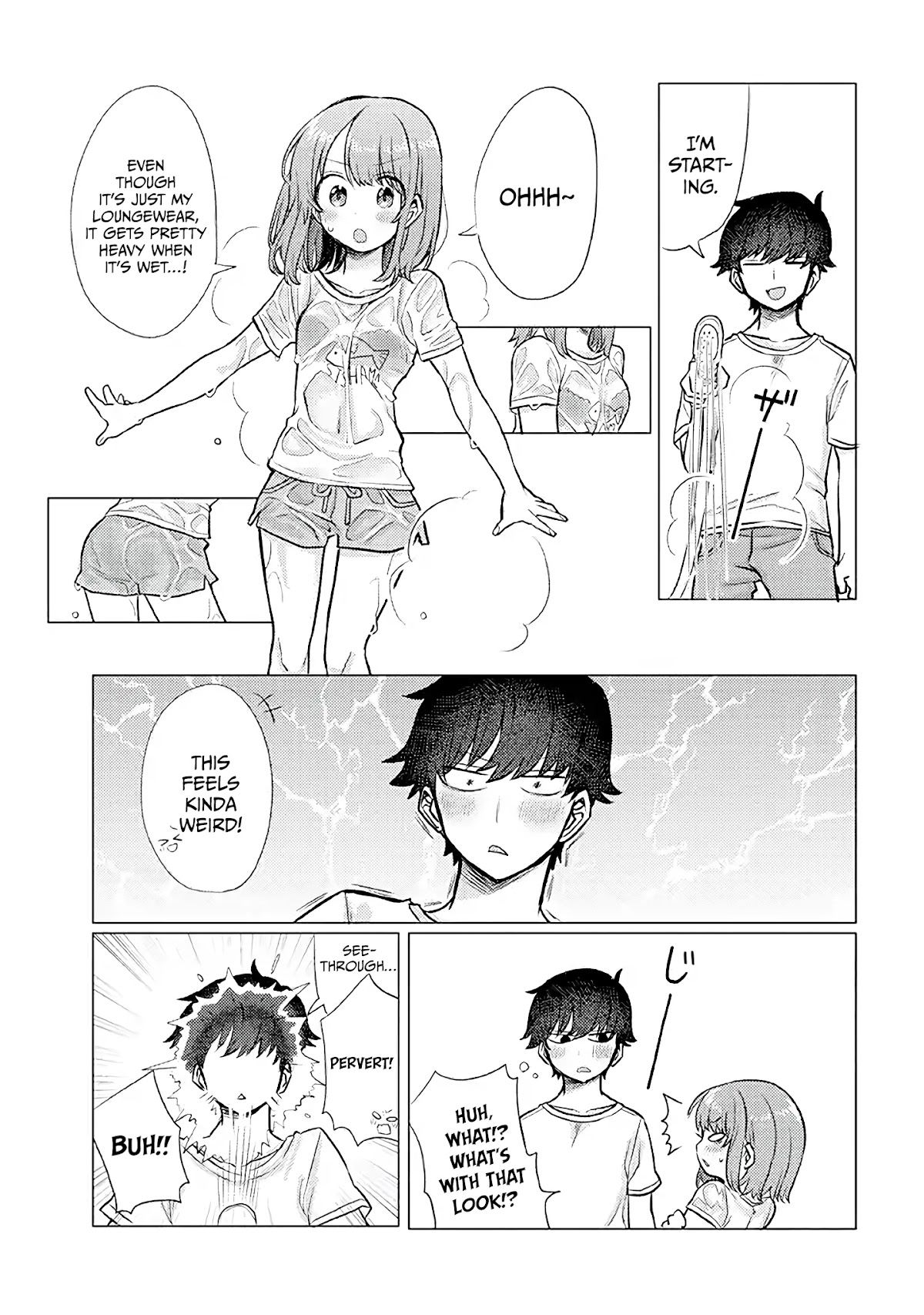 Girlfriend Who Absolutely Doesn’t Want to Take a Bath VS Boyfriend Who Absolutely Wants Her to Take a Bath Chapter 28 page 3 - Chapter 28: Clothed swimming