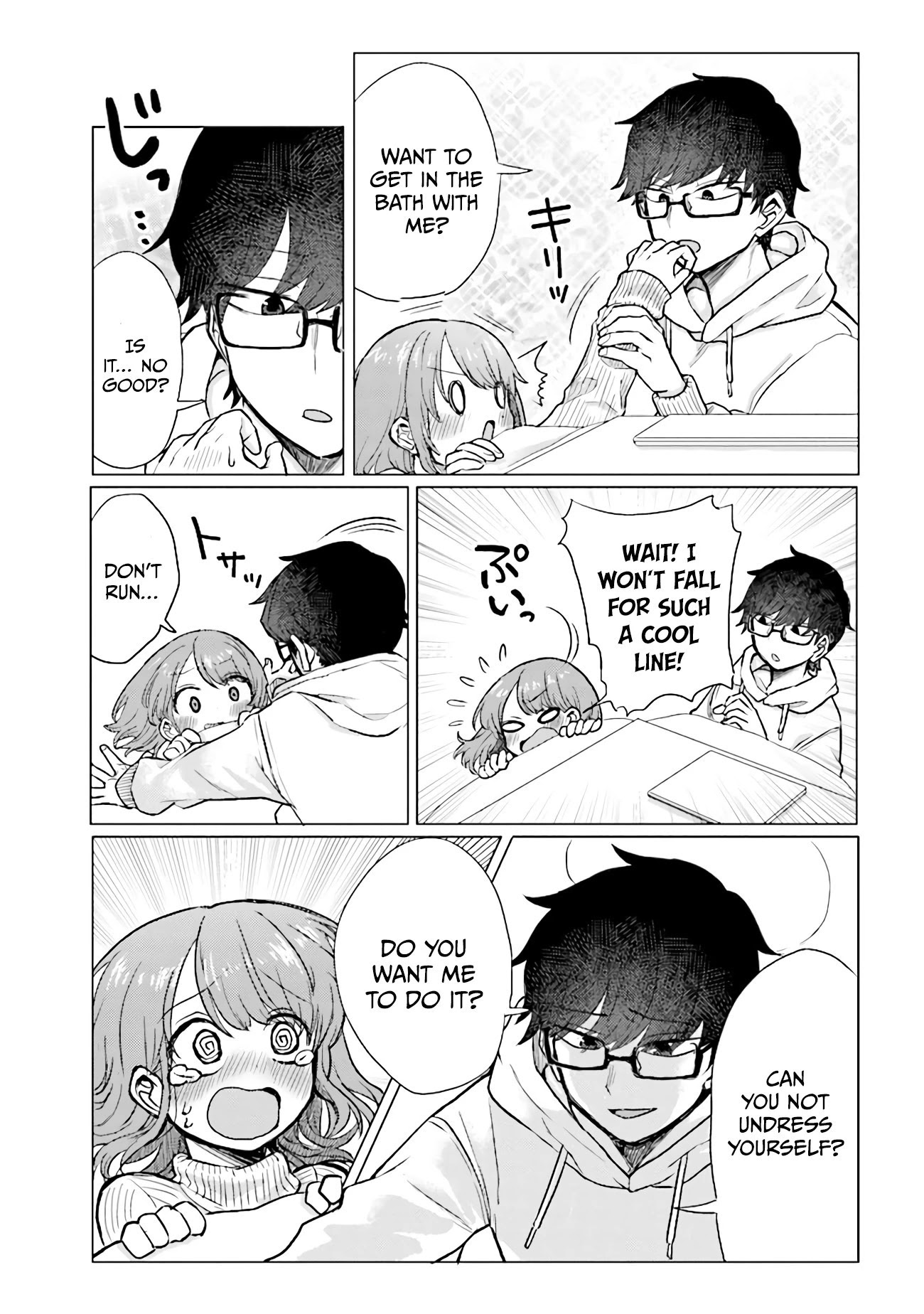 Girlfriend Who Absolutely Doesn’t Want to Take a Bath VS Boyfriend Who Absolutely Wants Her to Take a Bath Chapter 32 page 5 - Chapter 32: Glasses