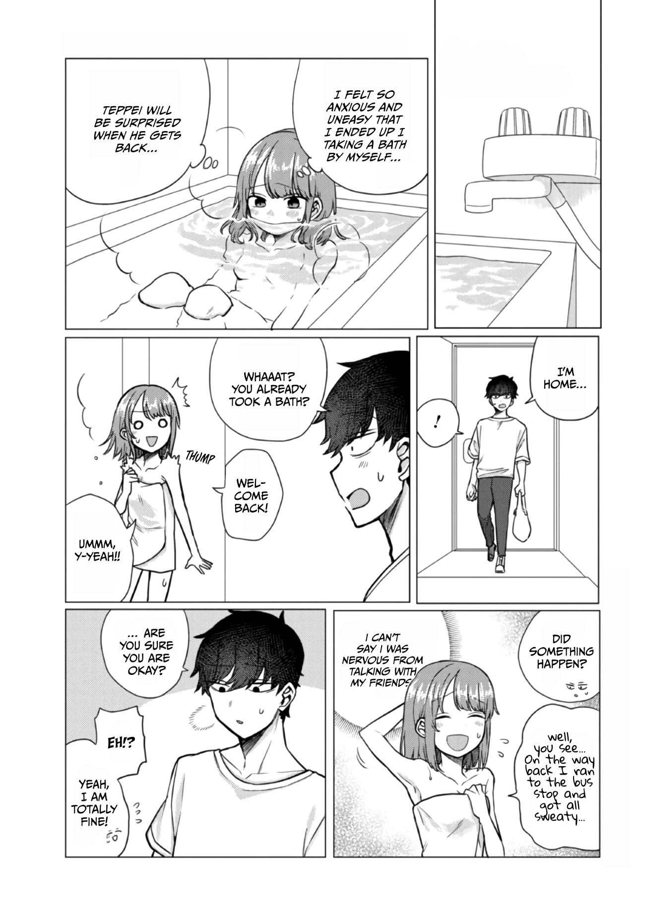 Girlfriend Who Absolutely Doesn’t Want to Take a Bath VS Boyfriend Who Absolutely Wants Her to Take a Bath Chapter 47 page 1 - Chapter 47: Anxiety
