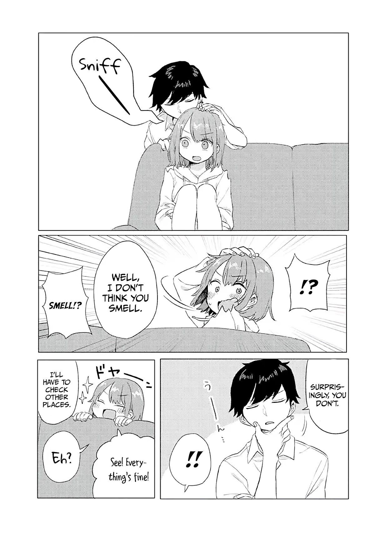 Girlfriend Who Absolutely Doesn’t Want to Take a Bath VS Boyfriend Who Absolutely Wants Her to Take a Bath Chapter 7 page 4 - Chapter 7: Smell