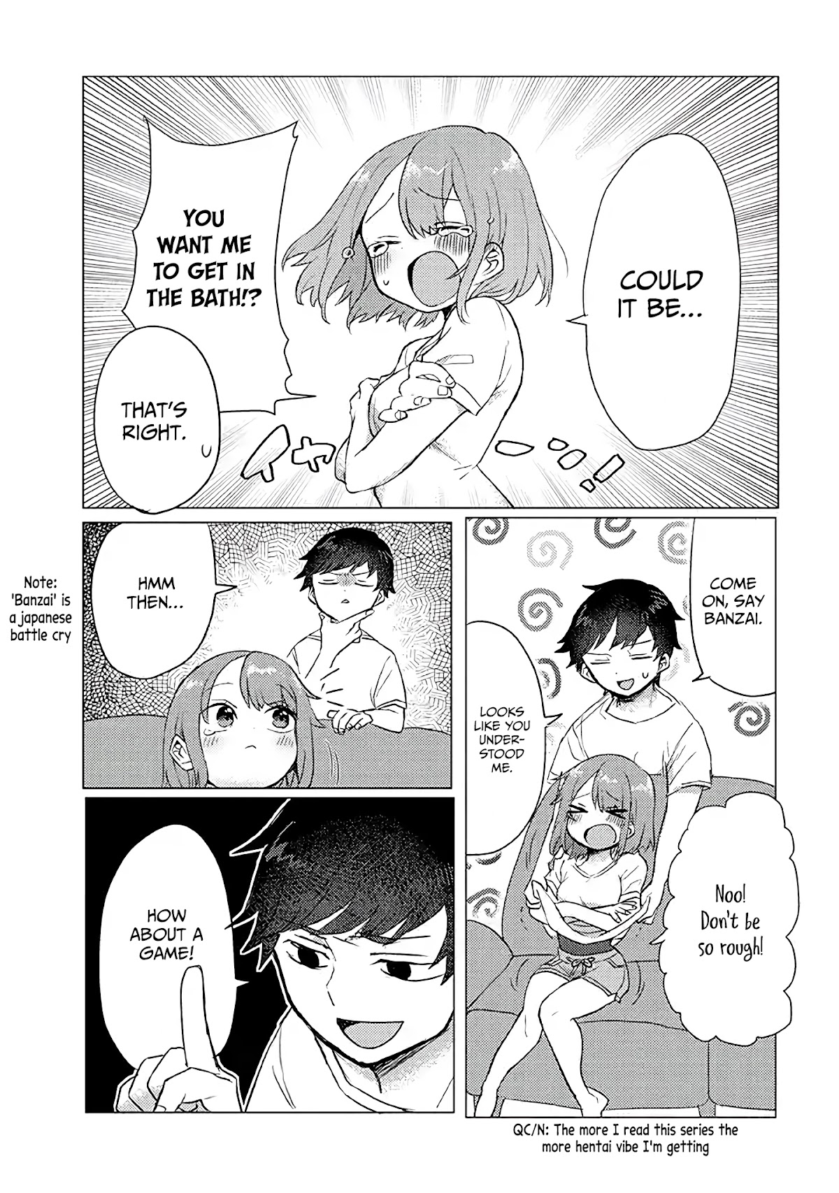 Girlfriend Who Absolutely Doesn’t Want to Take a Bath VS Boyfriend Who Absolutely Wants Her to Take a Bath Chapter 9 page 4 - Chapter 9: Undressing Game