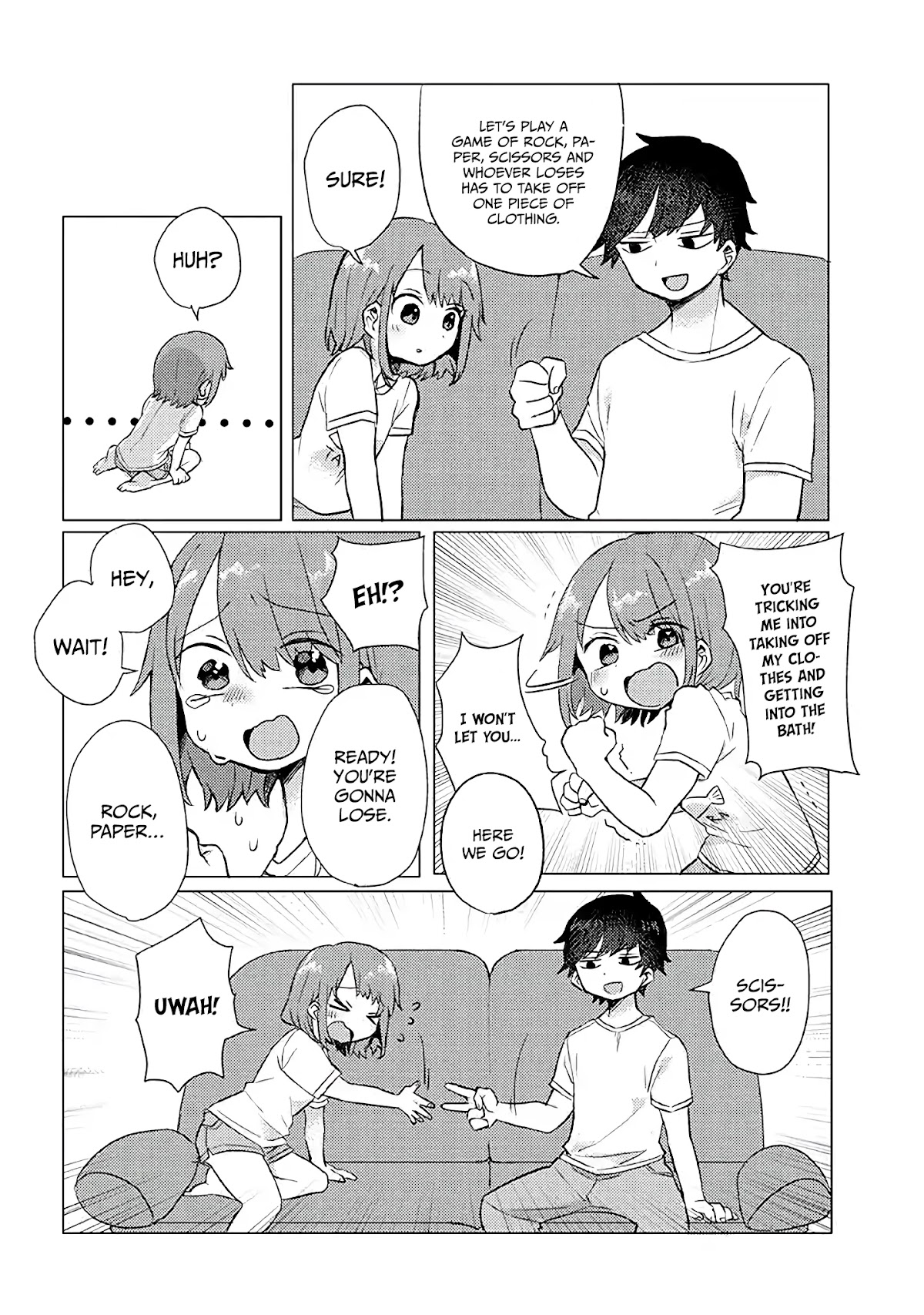 Girlfriend Who Absolutely Doesn’t Want to Take a Bath VS Boyfriend Who Absolutely Wants Her to Take a Bath Chapter 9 page 5 - Chapter 9: Undressing Game