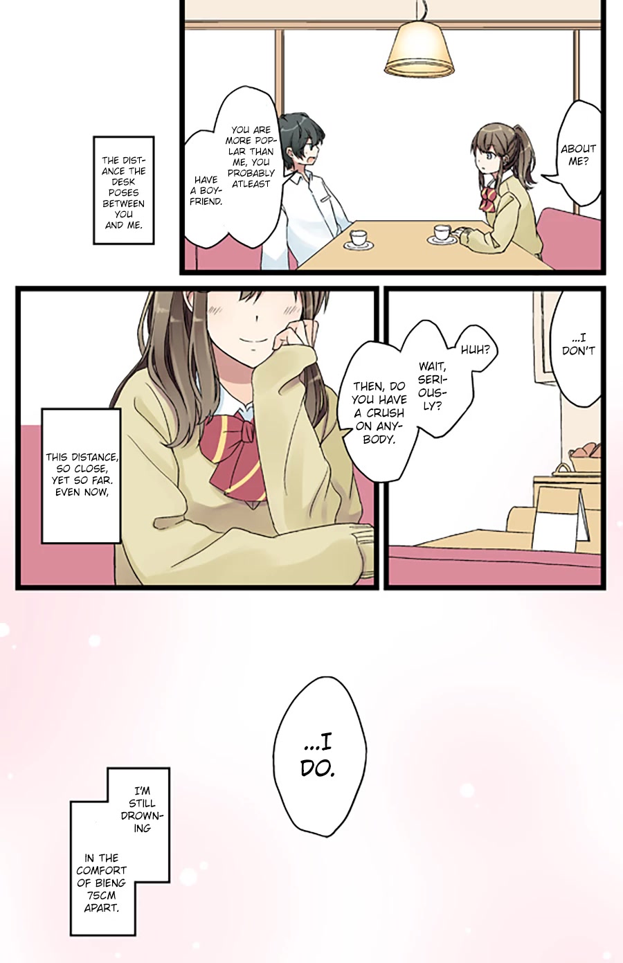 Girls à la carte Chapter 32 page 4 - Chapter 32: Drowning, 75cm apart
