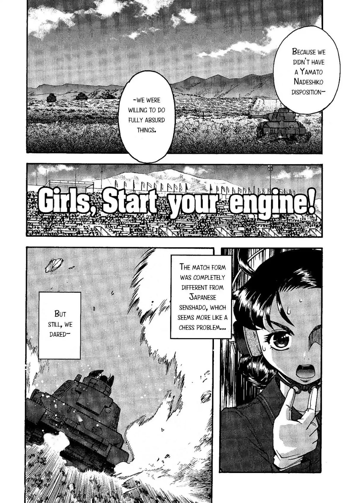Girls & Panzer - Comic Anthology Chapter 1.13 page 3 - Vol.1 Chapter 13: +14: Girls und Panzer – 1966 – "Full charge! Pivot turn!"