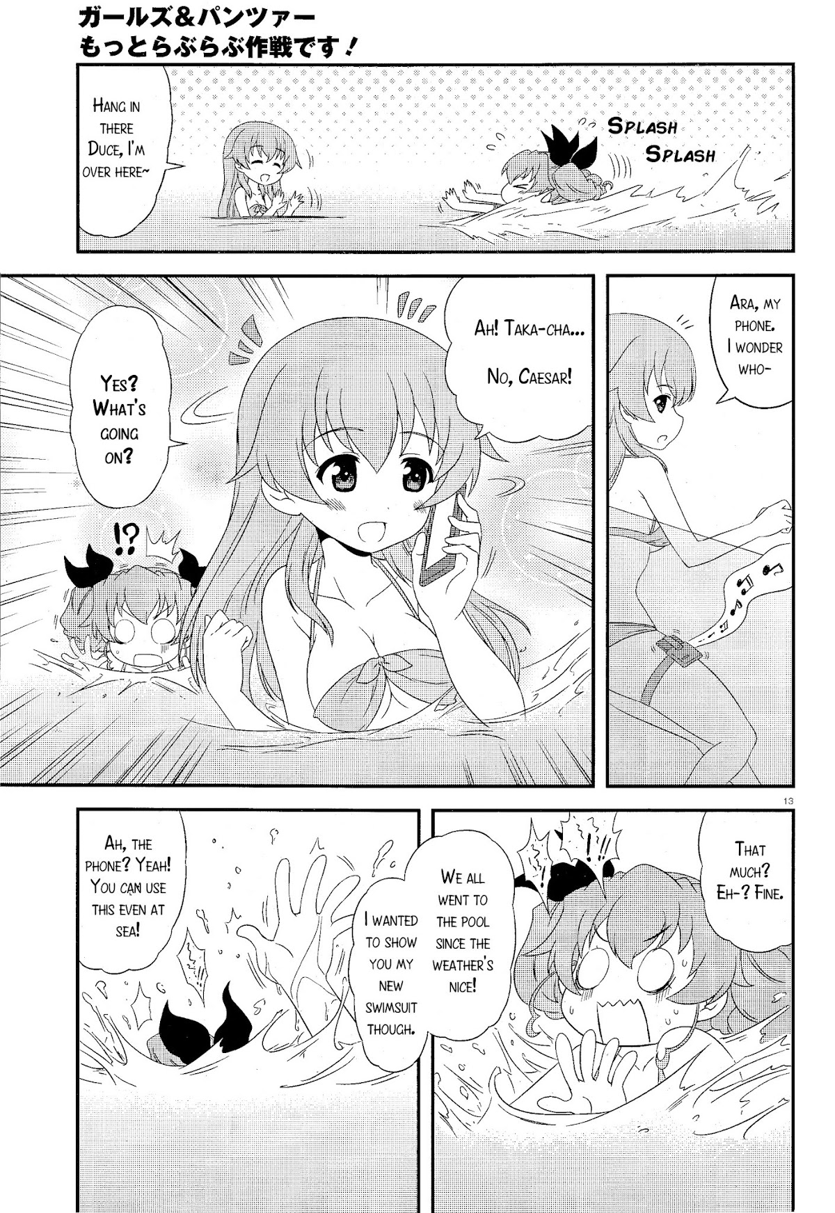 Girls & Panzer - Motto Love Love Sakusen desu! Chapter 27.2 page 12 - Chapter 27 v2 : It's- Anchovy, Swim!