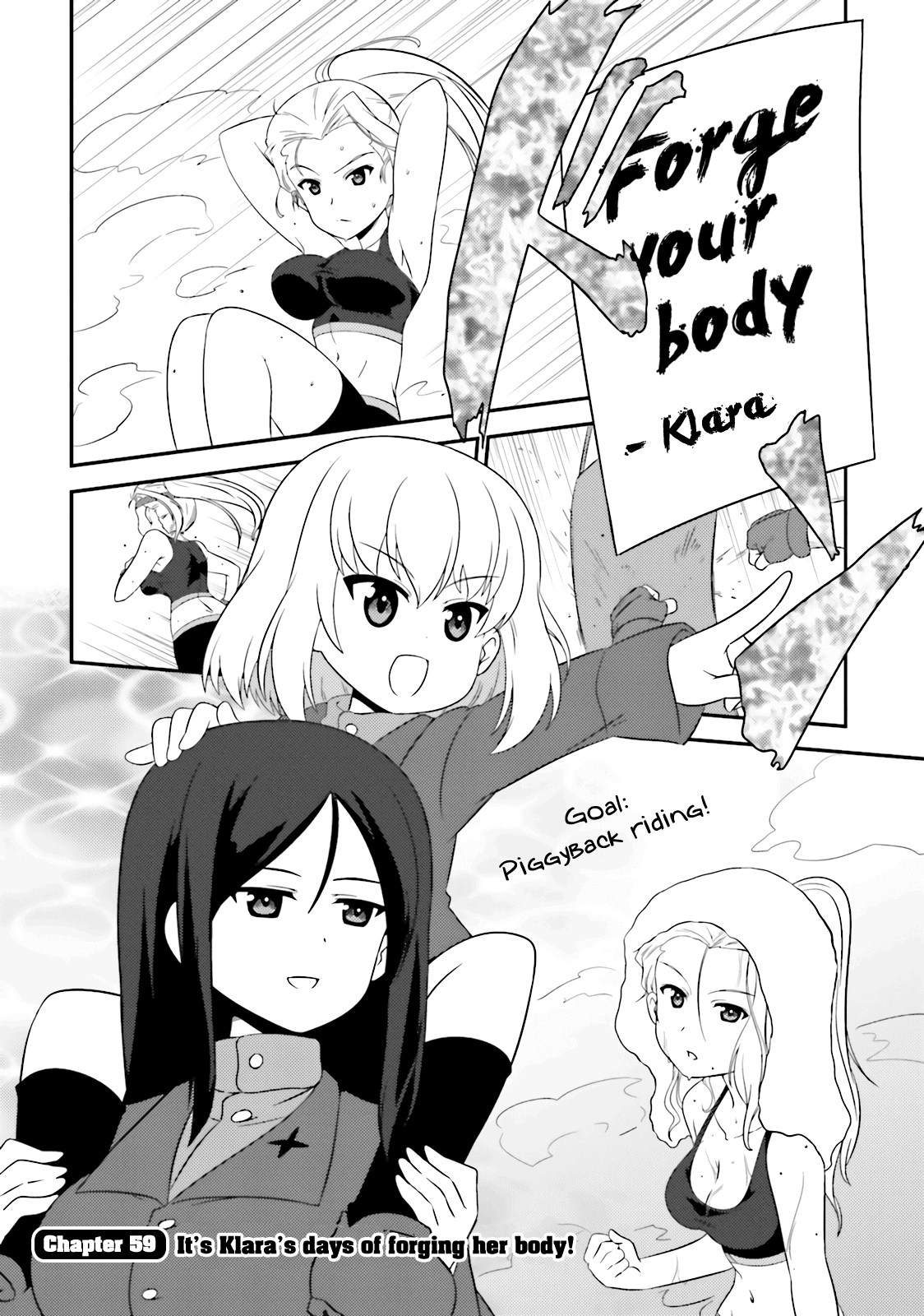 Girls & Panzer - Motto Love Love Sakusen desu! Chapter 59 page 2 - Chapter 59: It's Klara's days of forging her body!