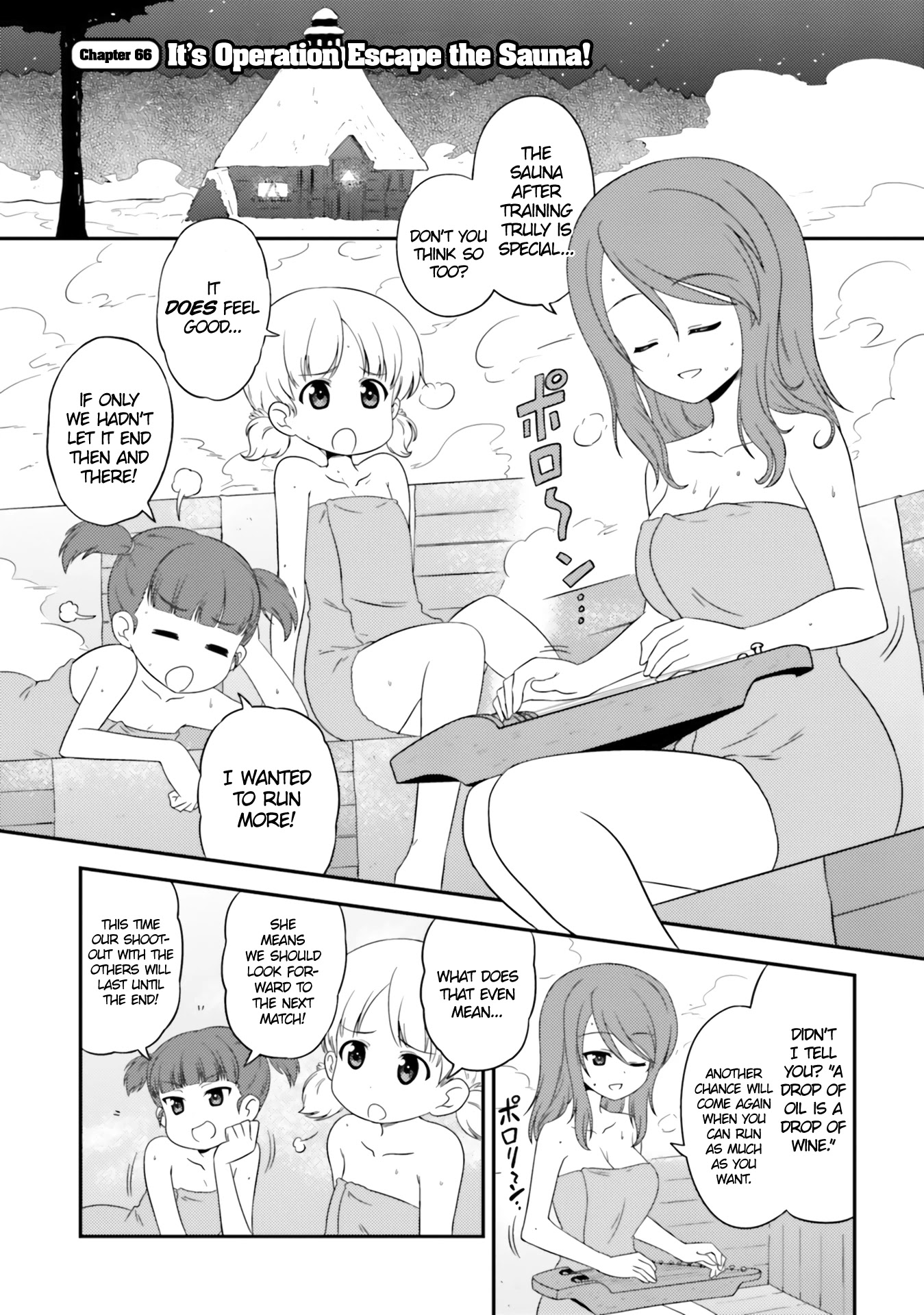 Girls & Panzer - Motto Love Love Sakusen desu! Chapter 66 page 1 - Chapter 66: It's Operation Escape the Sauna!
