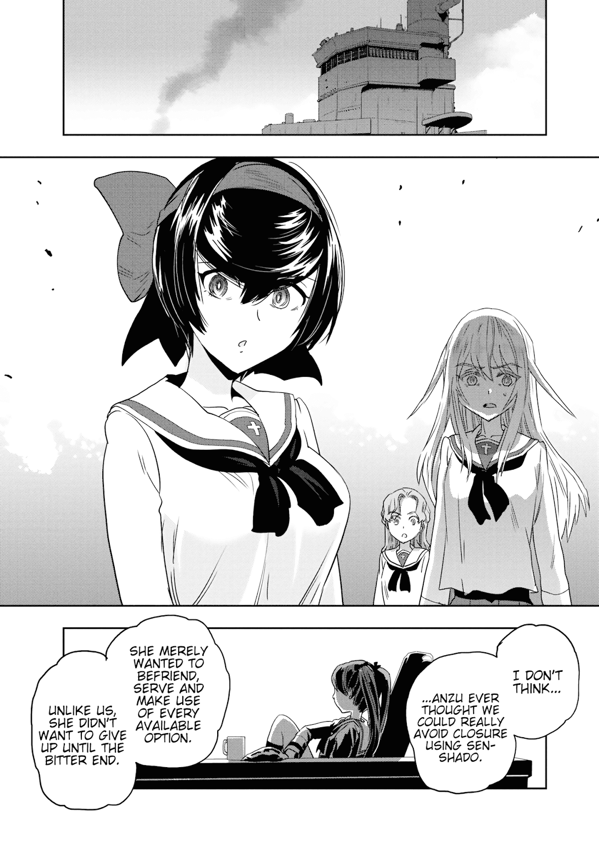 Girls & Panzer - Ribbon no Musha Chapter 54 page 12 - Chapter 54: Infiltrating the Ooarai Girls' Academy Ship (Part 2)