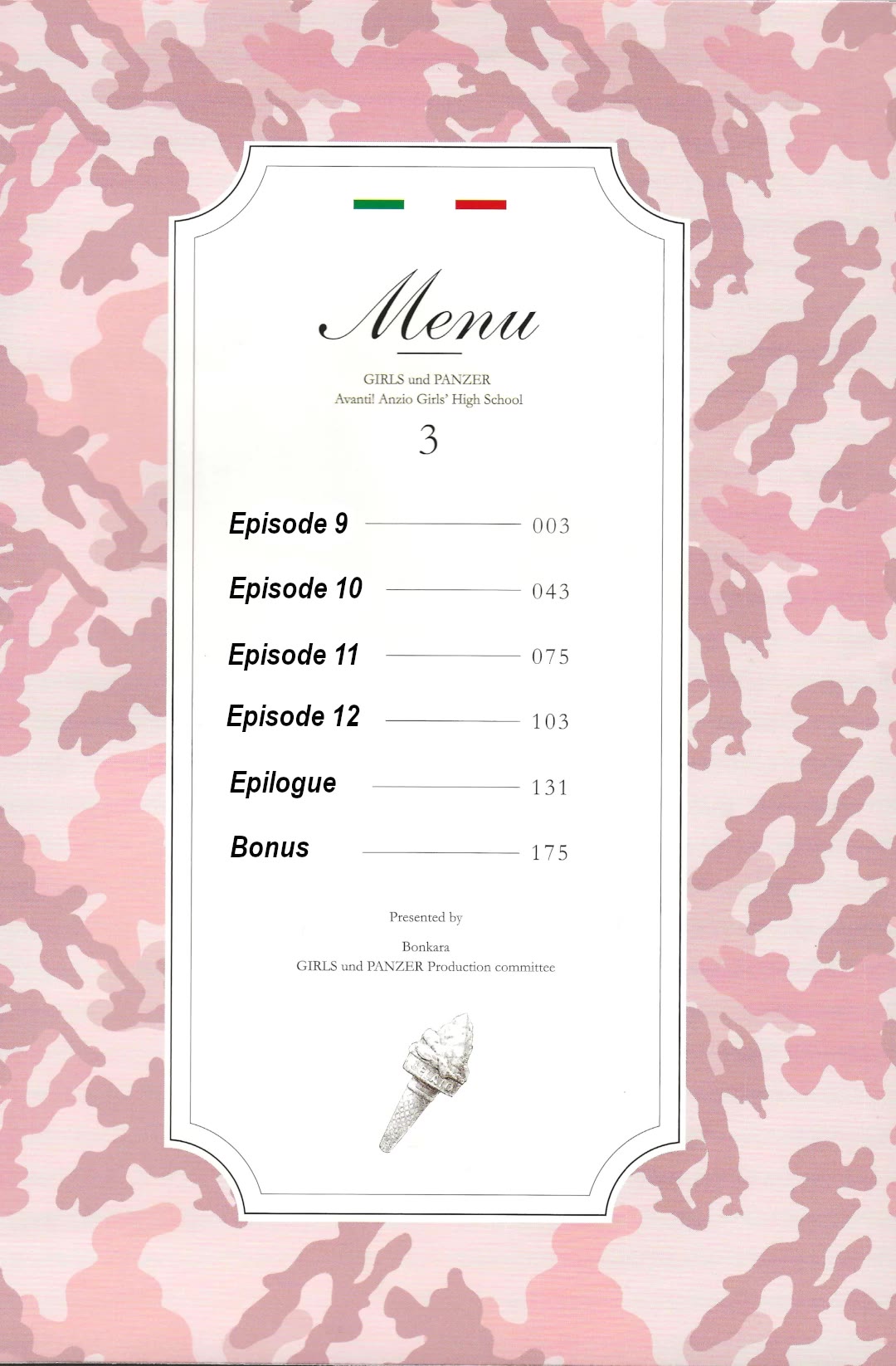 Girls und Panzer: Avanti! Anzio Koukou Chapter 9 page 2 - Chapter 9.0: Cover and table of contents