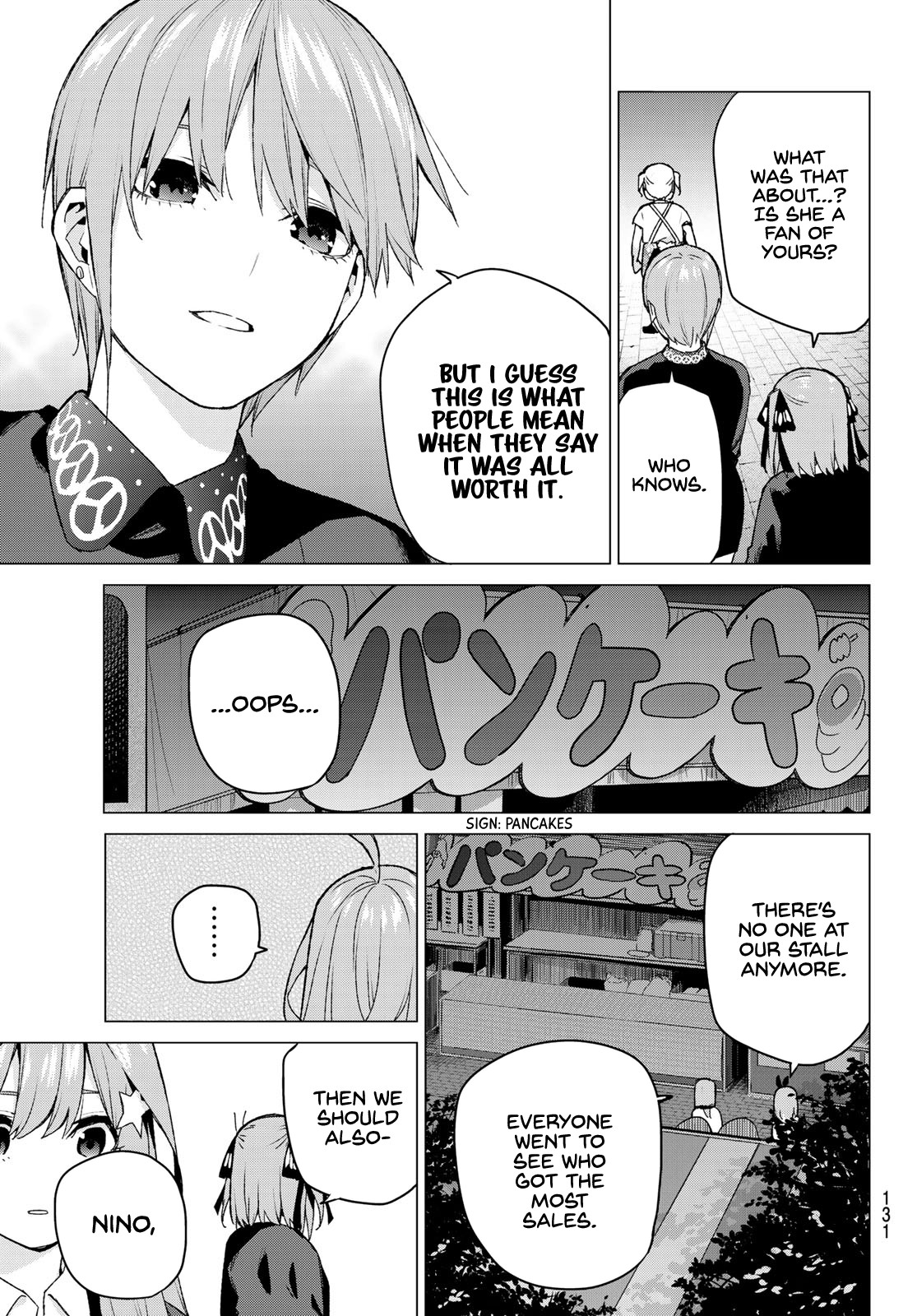 Go-Toubun no Hanayome Chapter 112 page 5 - Chapter 112: The Last Festival - The Quintuplets' Side