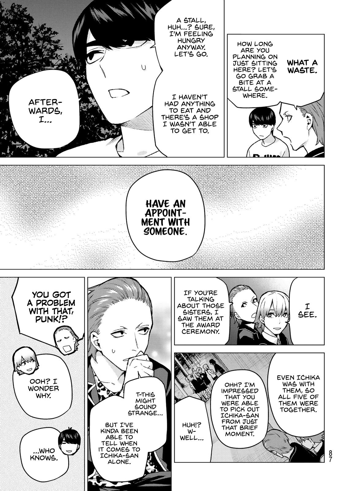 Go-Toubun no Hanayome Chapter 113 page 3 - Chapter 113: The Last Festival - Fuutarou's Side