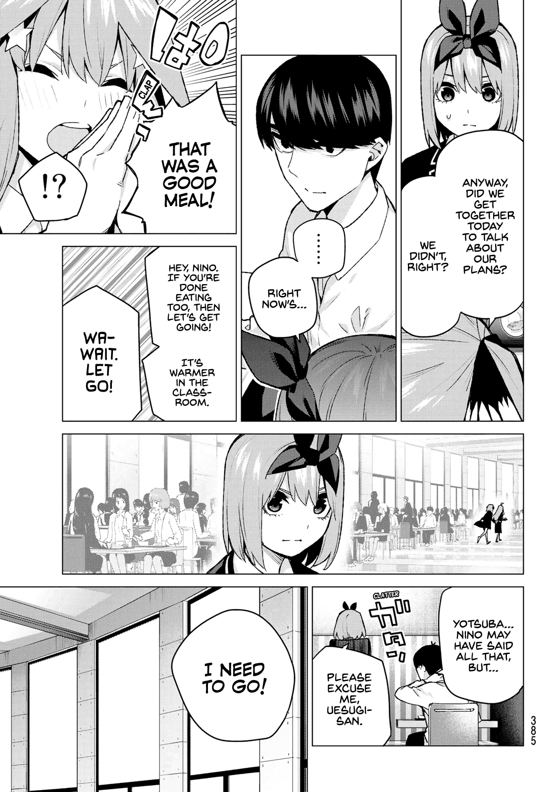 Go-Toubun no Hanayome Chapter 117 page 13 - Chapter 117: Five-Alarm Confusion Lunch
