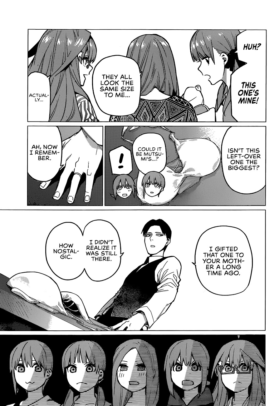 Go-Toubun no Hanayome Chapter 123 page 16 - Chapter 123: The Quintuplets Can't Share A Secret