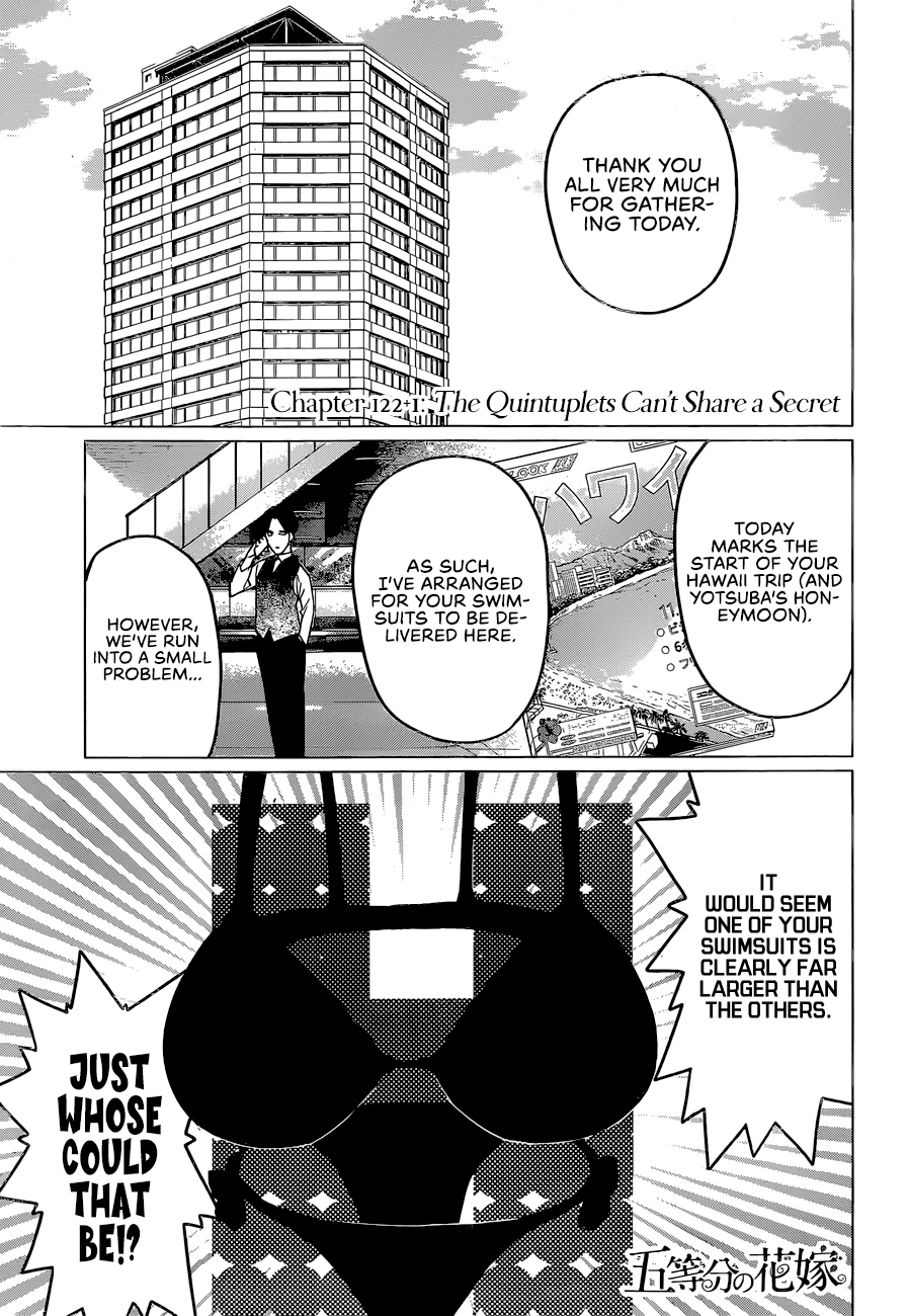 Go-Toubun no Hanayome Chapter 123 page 2 - Chapter 123: The Quintuplets Can't Share A Secret