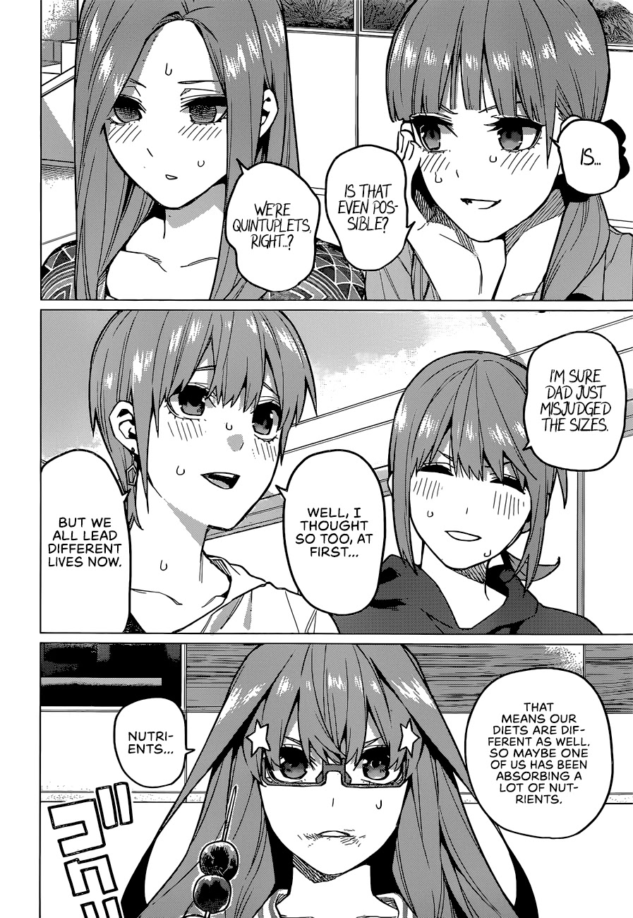 Go-Toubun no Hanayome Chapter 123 page 3 - Chapter 123: The Quintuplets Can't Share A Secret