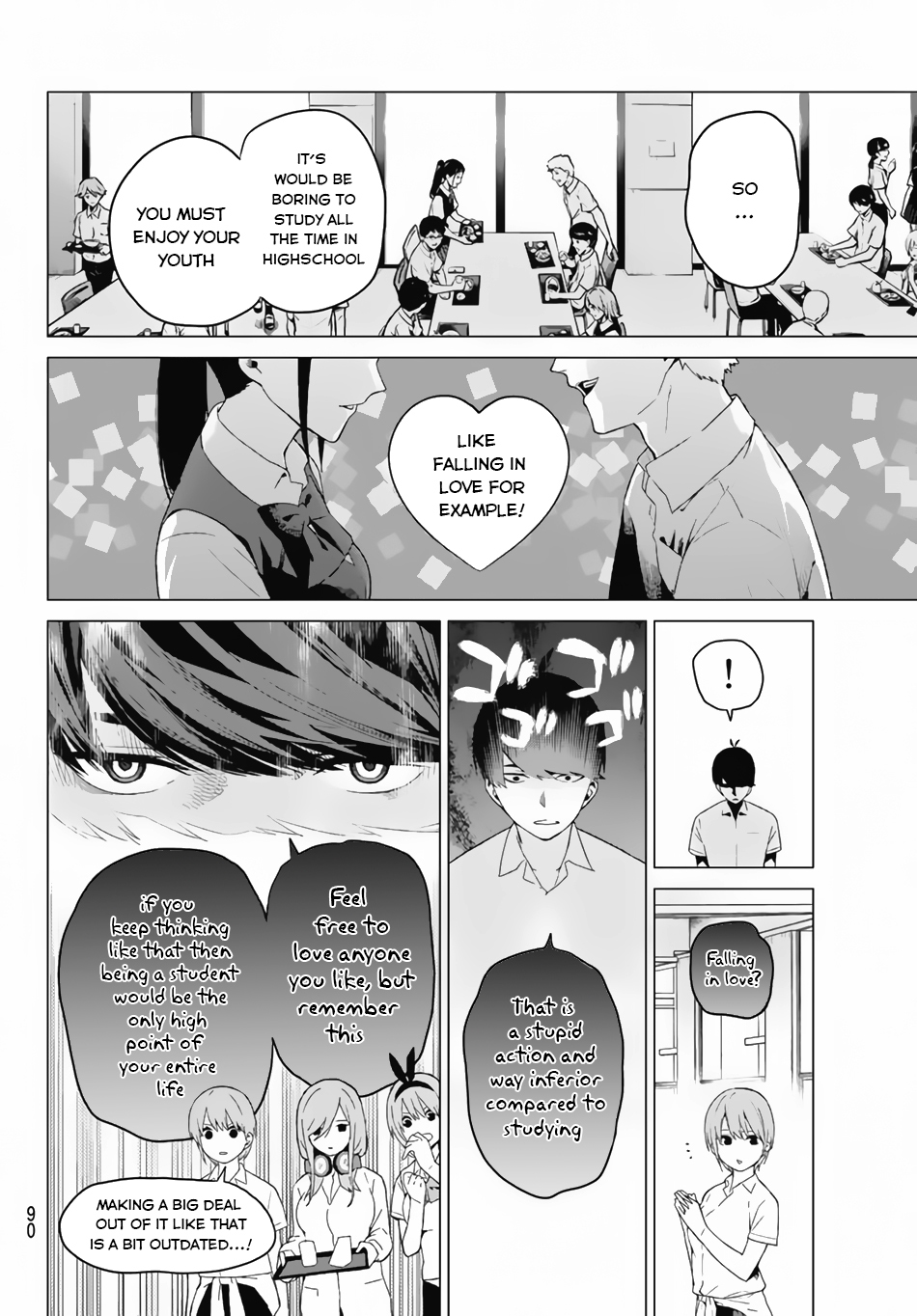 Go-Toubun no Hanayome Chapter 3 page 13 - Chapter 3: Confession on the Rooftop