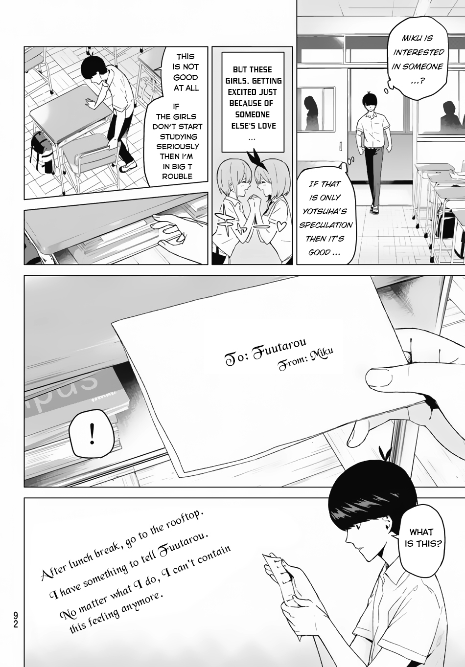 Go-Toubun no Hanayome Chapter 3 page 15 - Chapter 3: Confession on the Rooftop