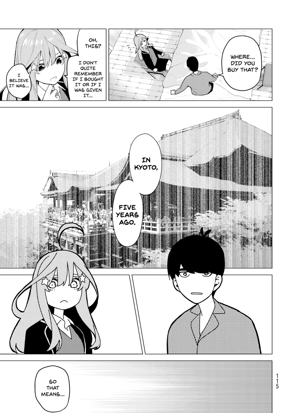 Go-Toubun no Hanayome Chapter 34 page 18 - Chapter 34: Together, Today with Tumult in Kyoto