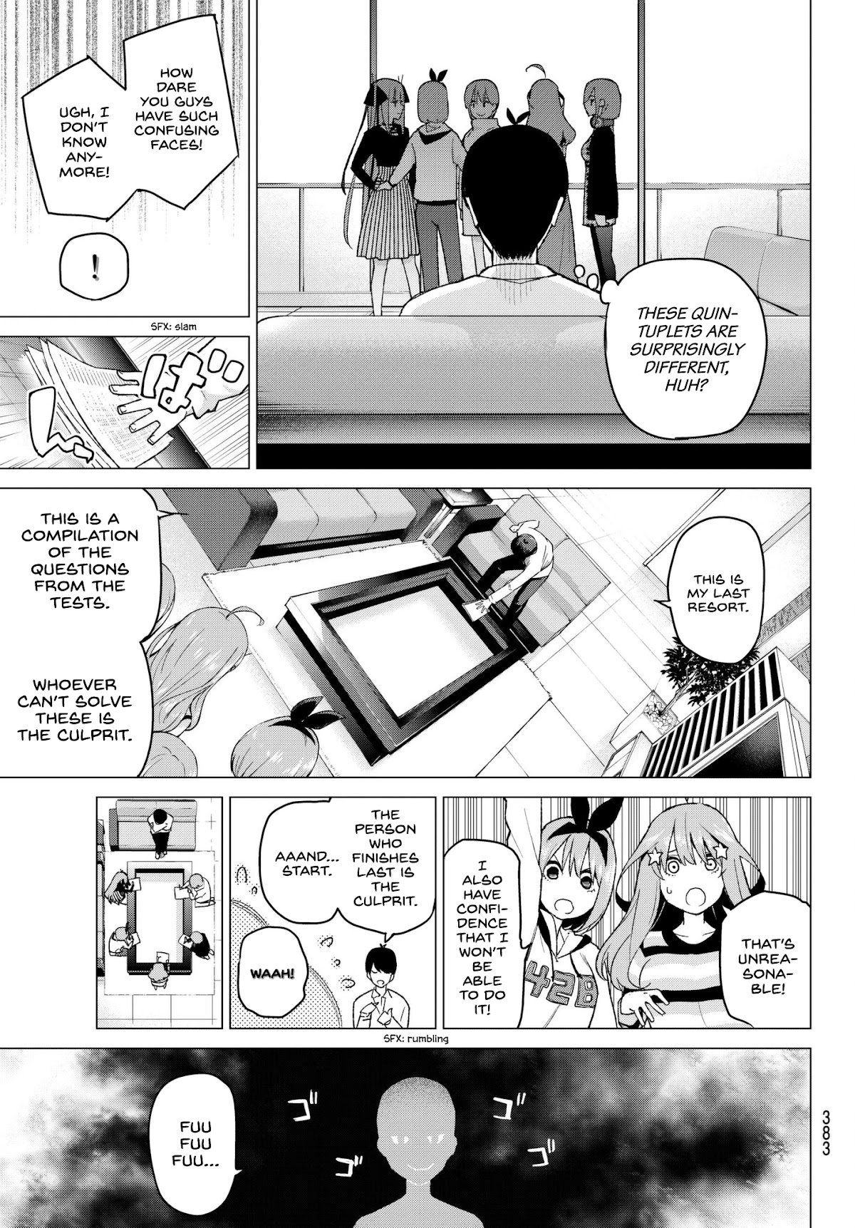 Go-Toubun no Hanayome Chapter 35 page 11 - Chapter 35: Detective Fuutarou and the Five Suspects