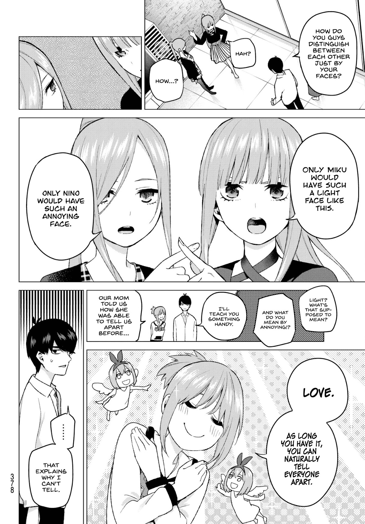 Go-Toubun no Hanayome Chapter 35 page 6 - Chapter 35: Detective Fuutarou and the Five Suspects