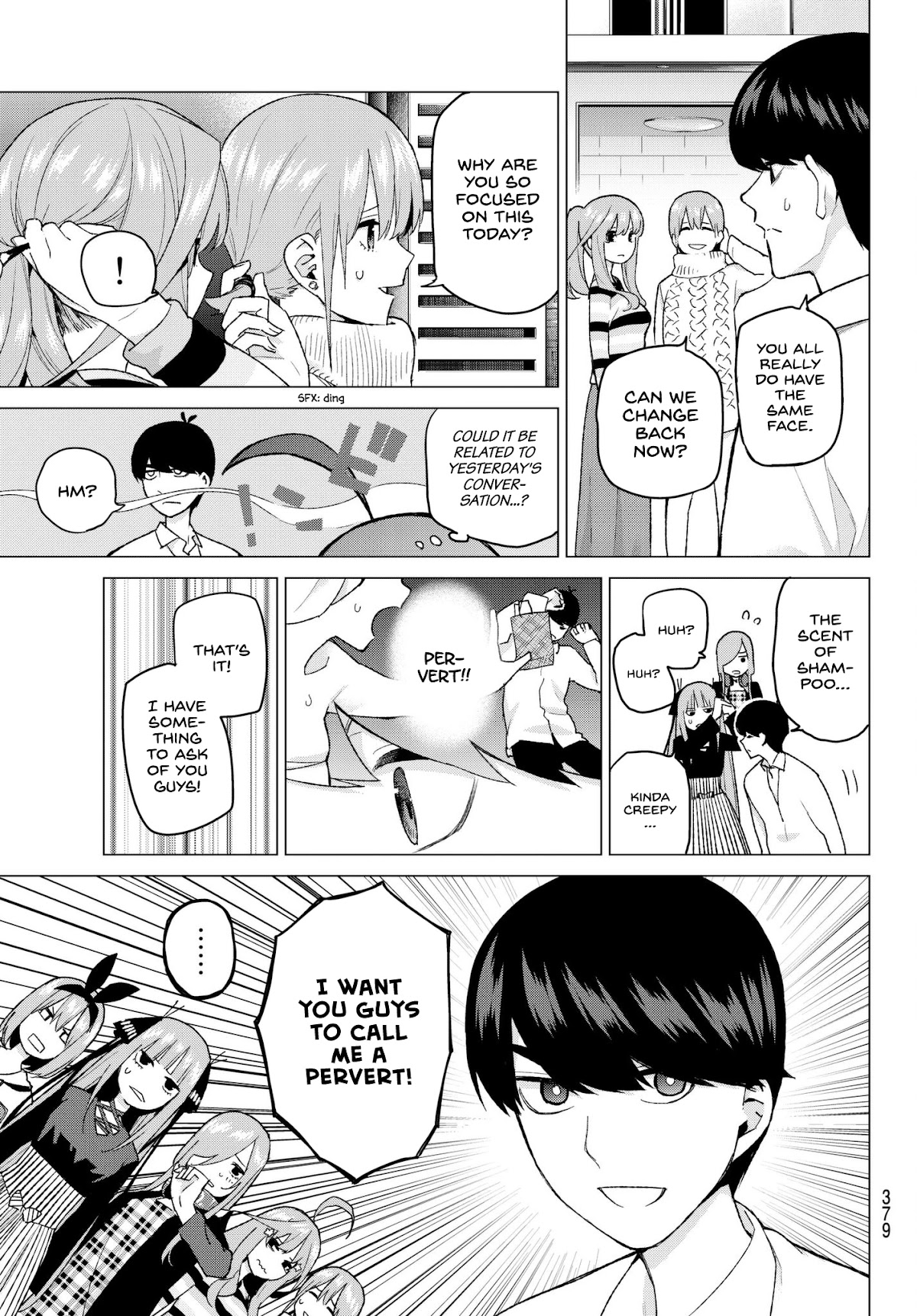 Go-Toubun no Hanayome Chapter 35 page 7 - Chapter 35: Detective Fuutarou and the Five Suspects