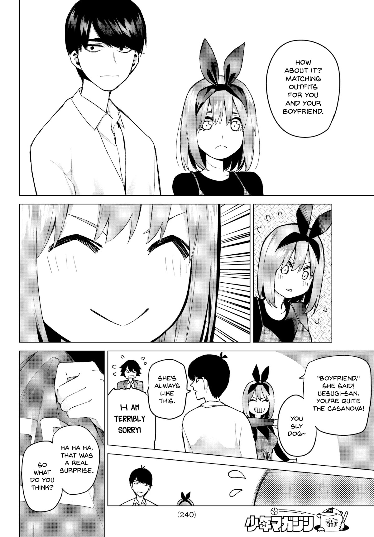 Go-Toubun no Hanayome Chapter 36 page 14 - Chapter 36: Labour Thanksgiving Tour ①